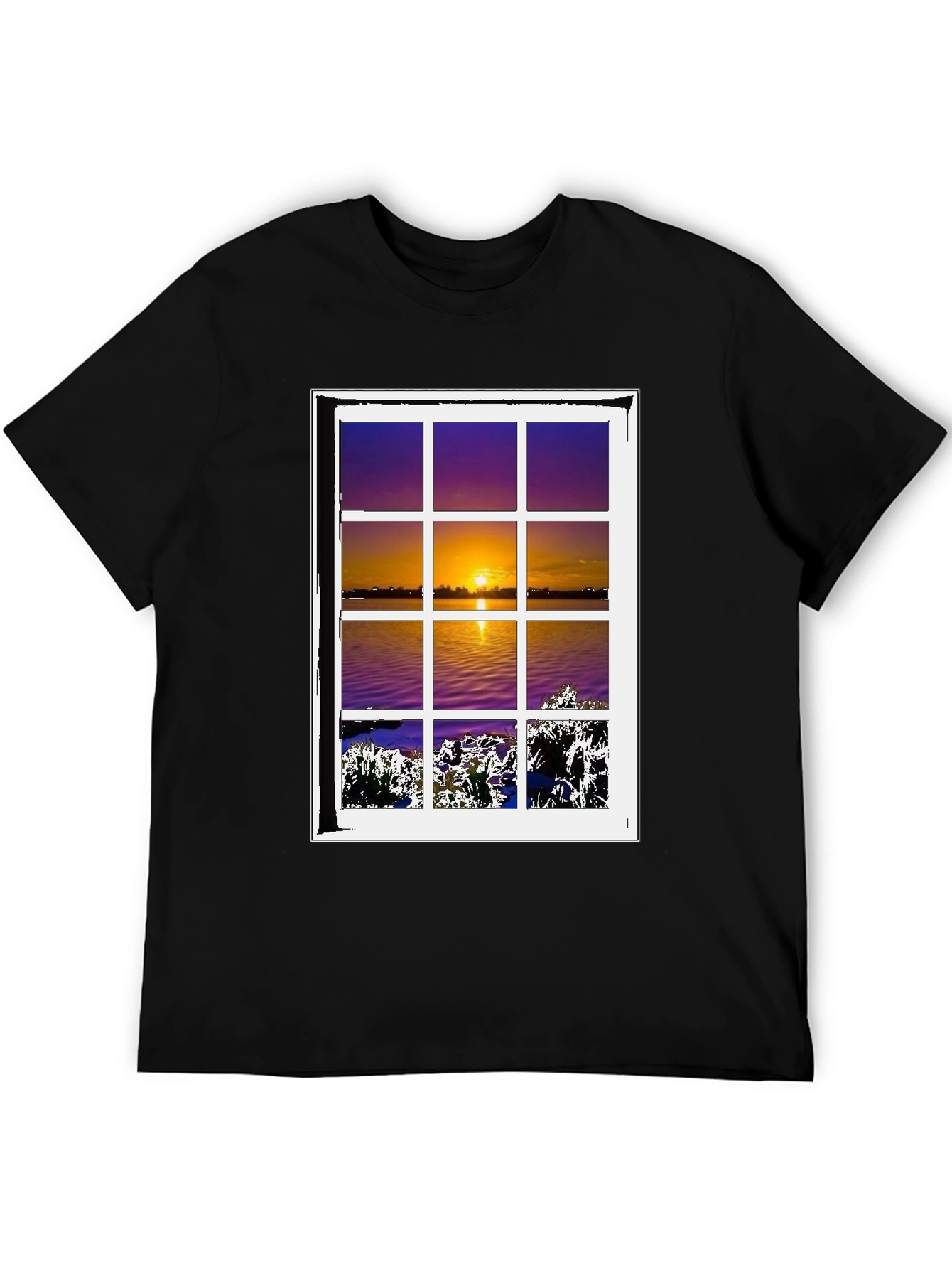 Black Sunset Window T-Shirt - Nature Lover's Tee view 5