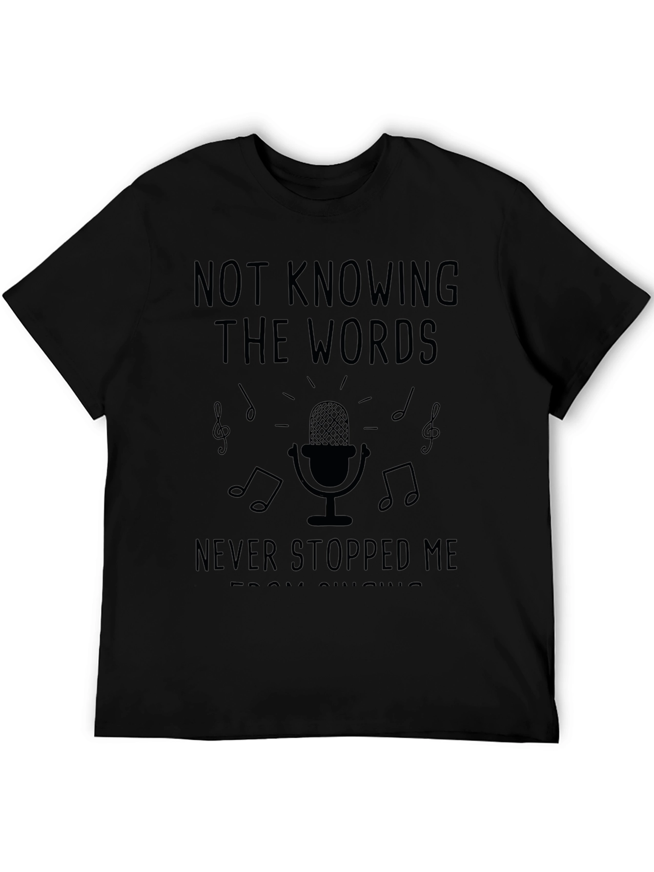 Black Karaoke King T-Shirt - Not Knowing the Words! view 5