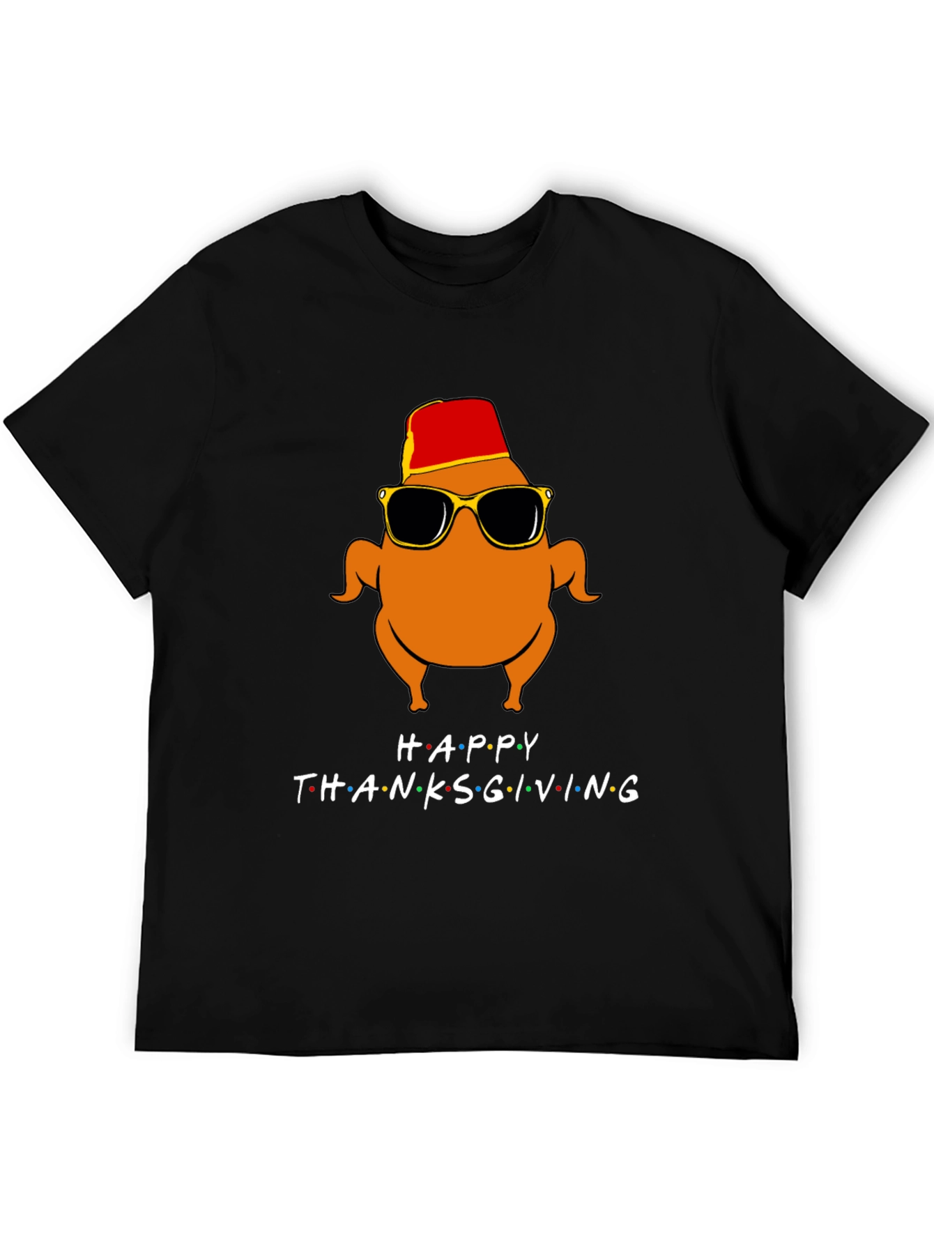 Black Happy Thanksgiving Turkey Graphic Tee view 5