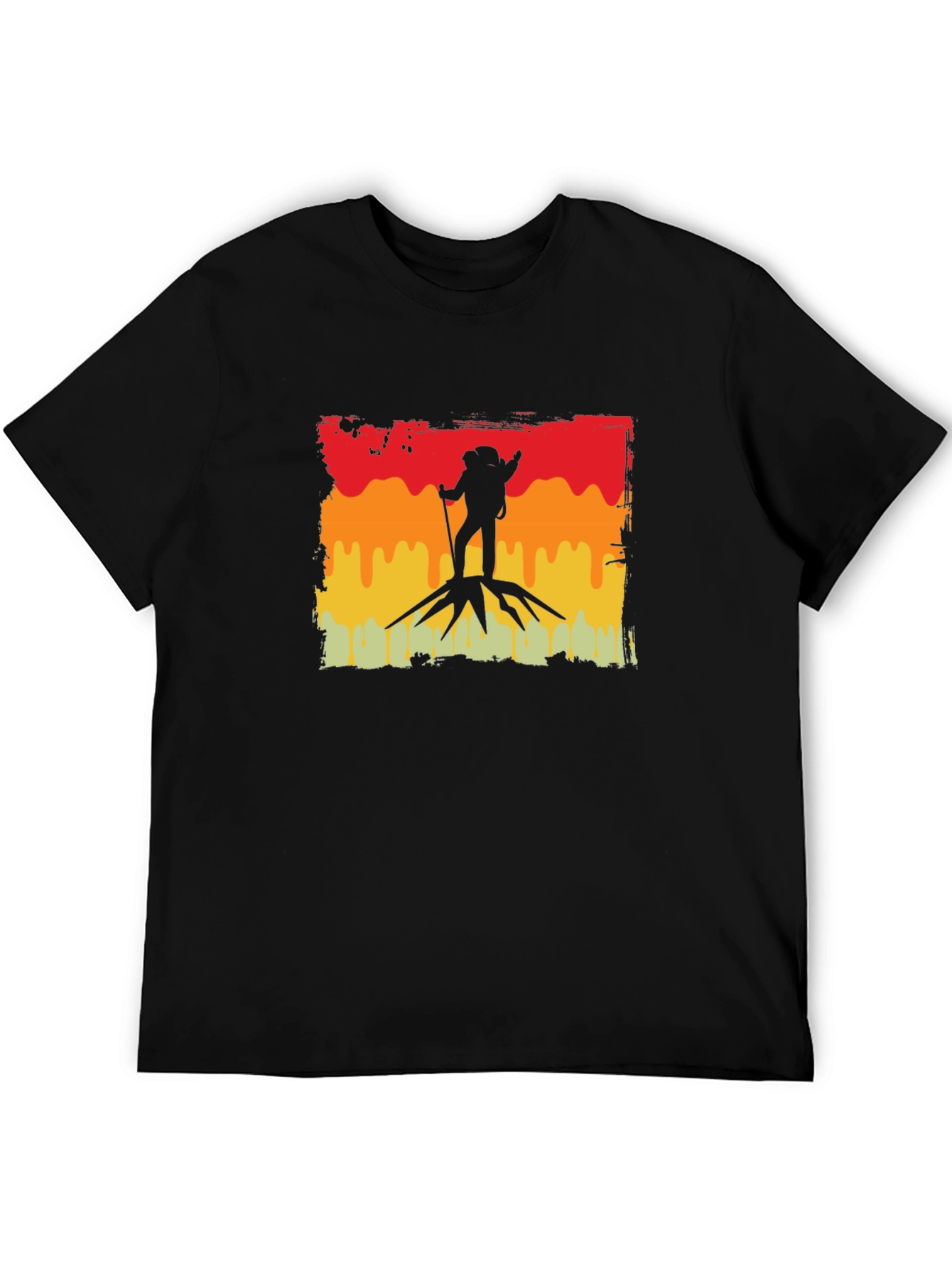 Black Hiking Silhouette Graphic Tee - Adventure Awaits view 5