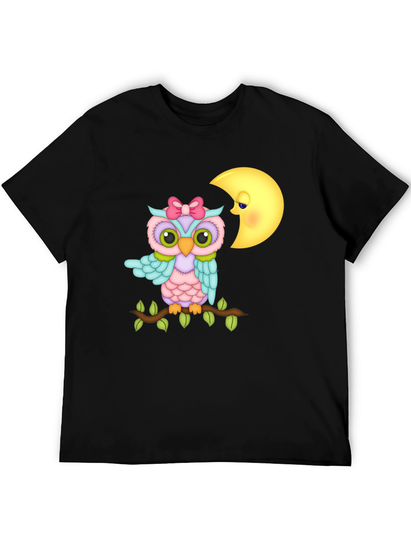 Black Owl and Moon Graphic Tee - Unisex view 5