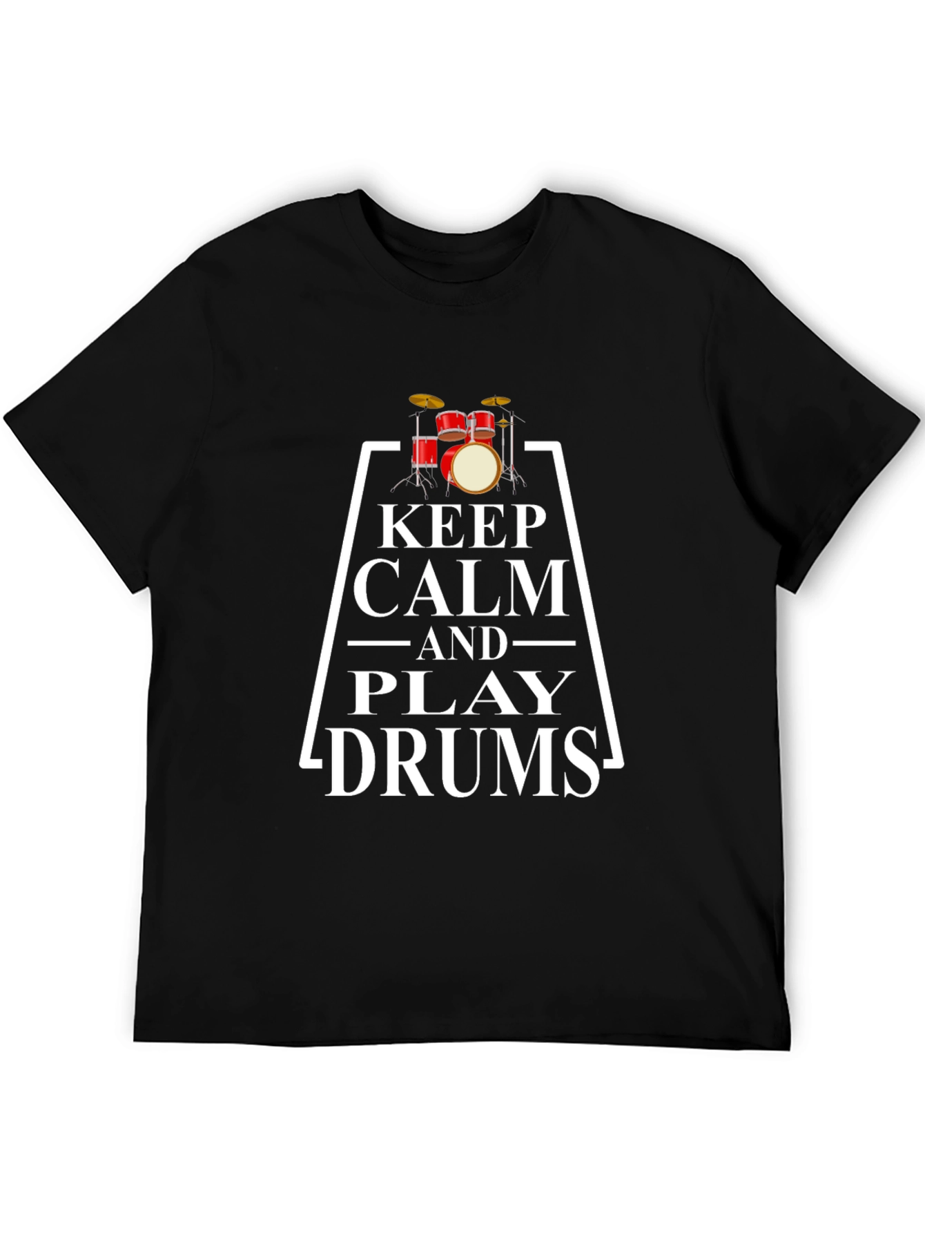 Black Keep Calm and Play Drums Graphic Tee view 5