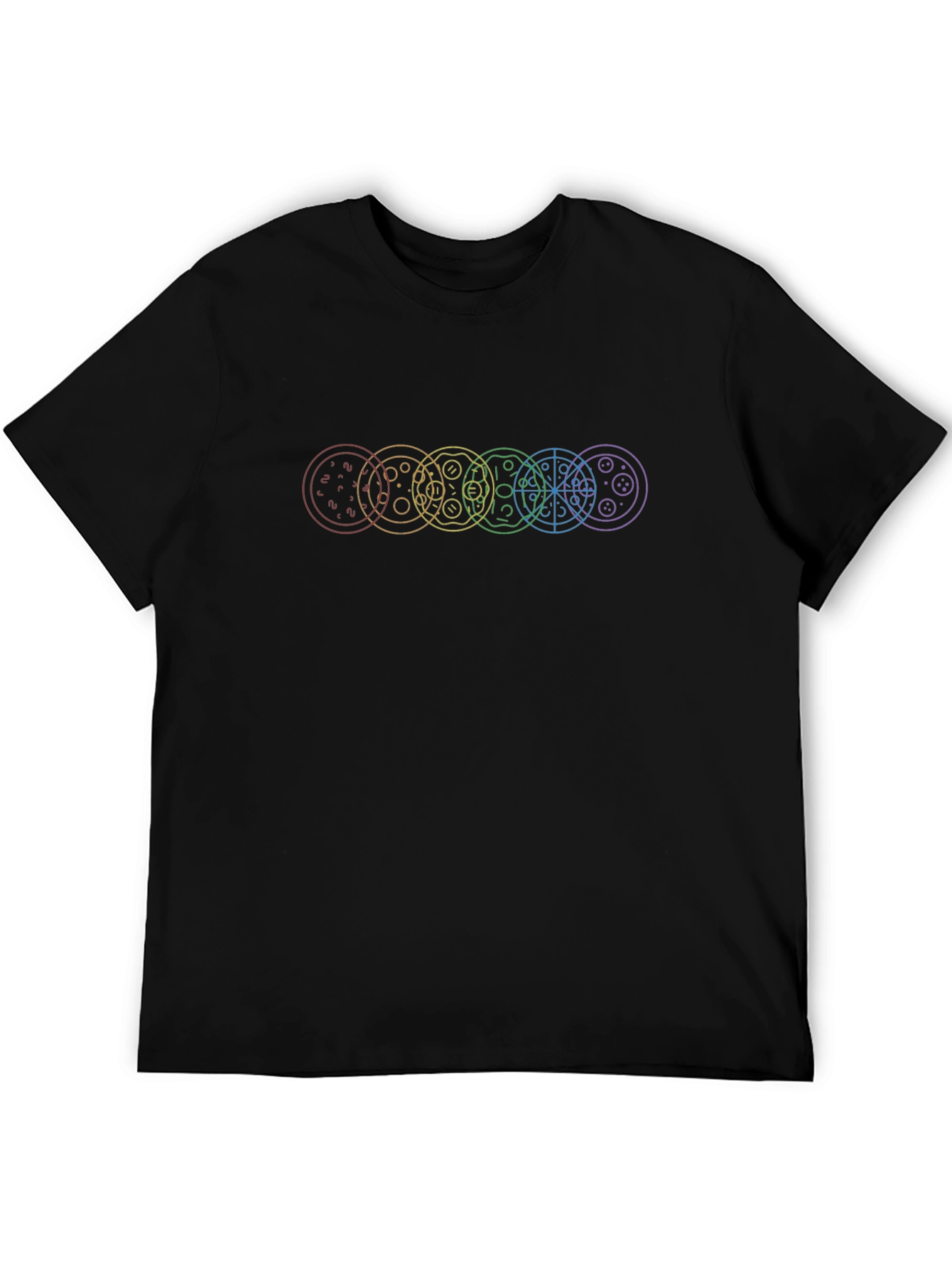 Black Rainbow Pizza T-Shirt - Unique Graphic Tee view 5