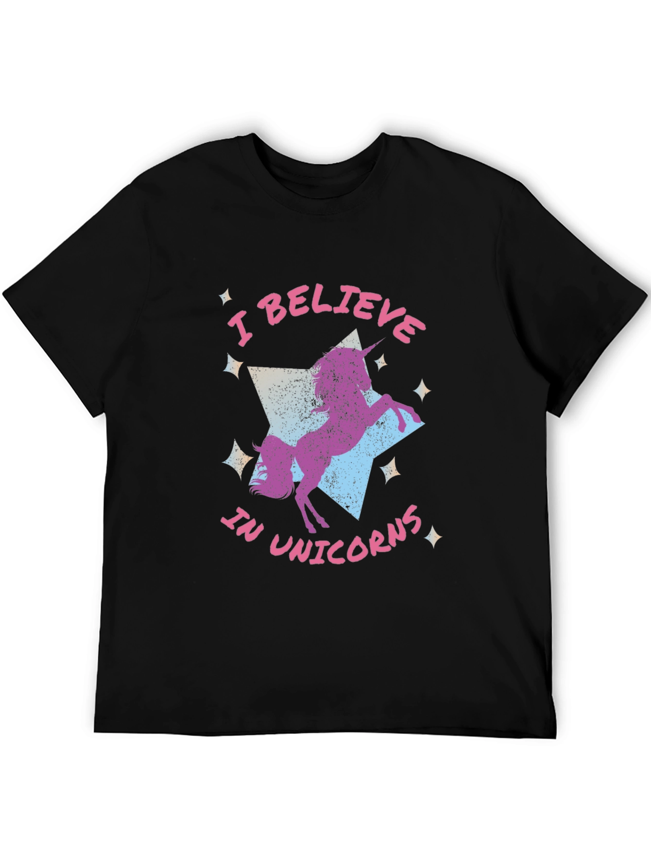 Black I Believe In Unicorns Graphic Tee view 5