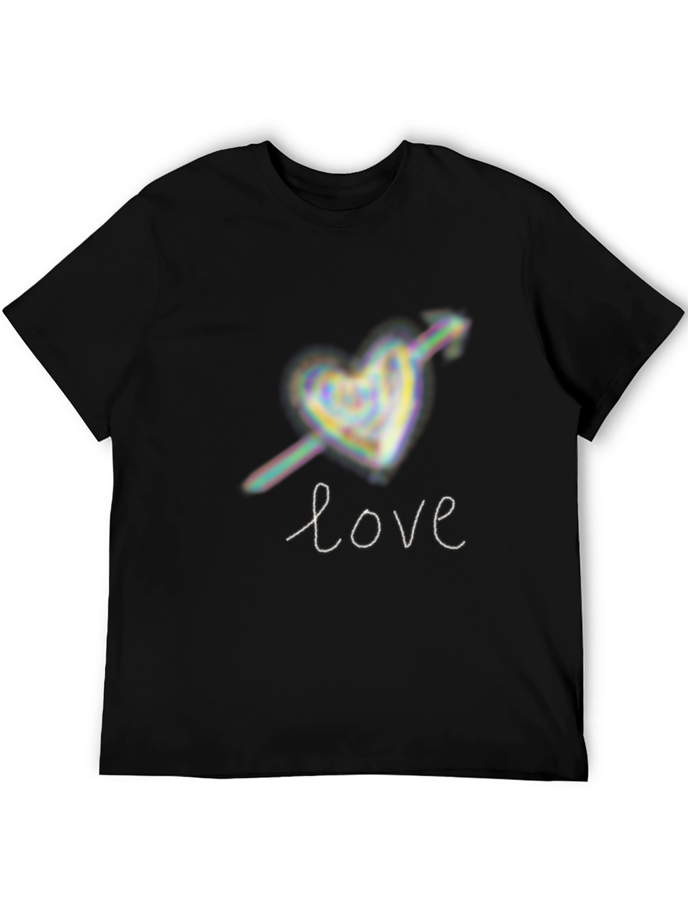 Black Love Heart Arrow Graphic Tee - Black view 5