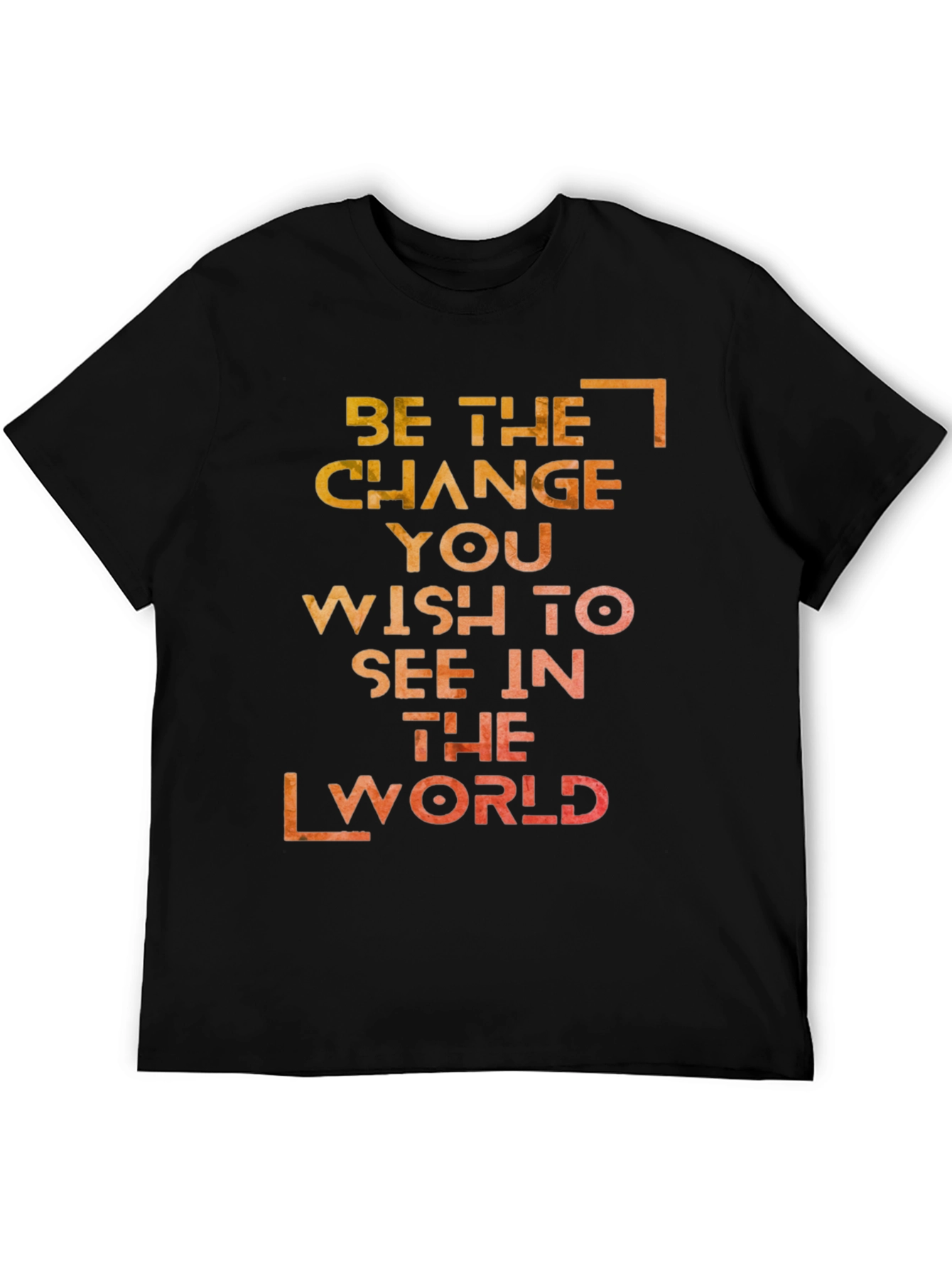 Black Inspirational Graphic T-Shirt: Be the Change view 5