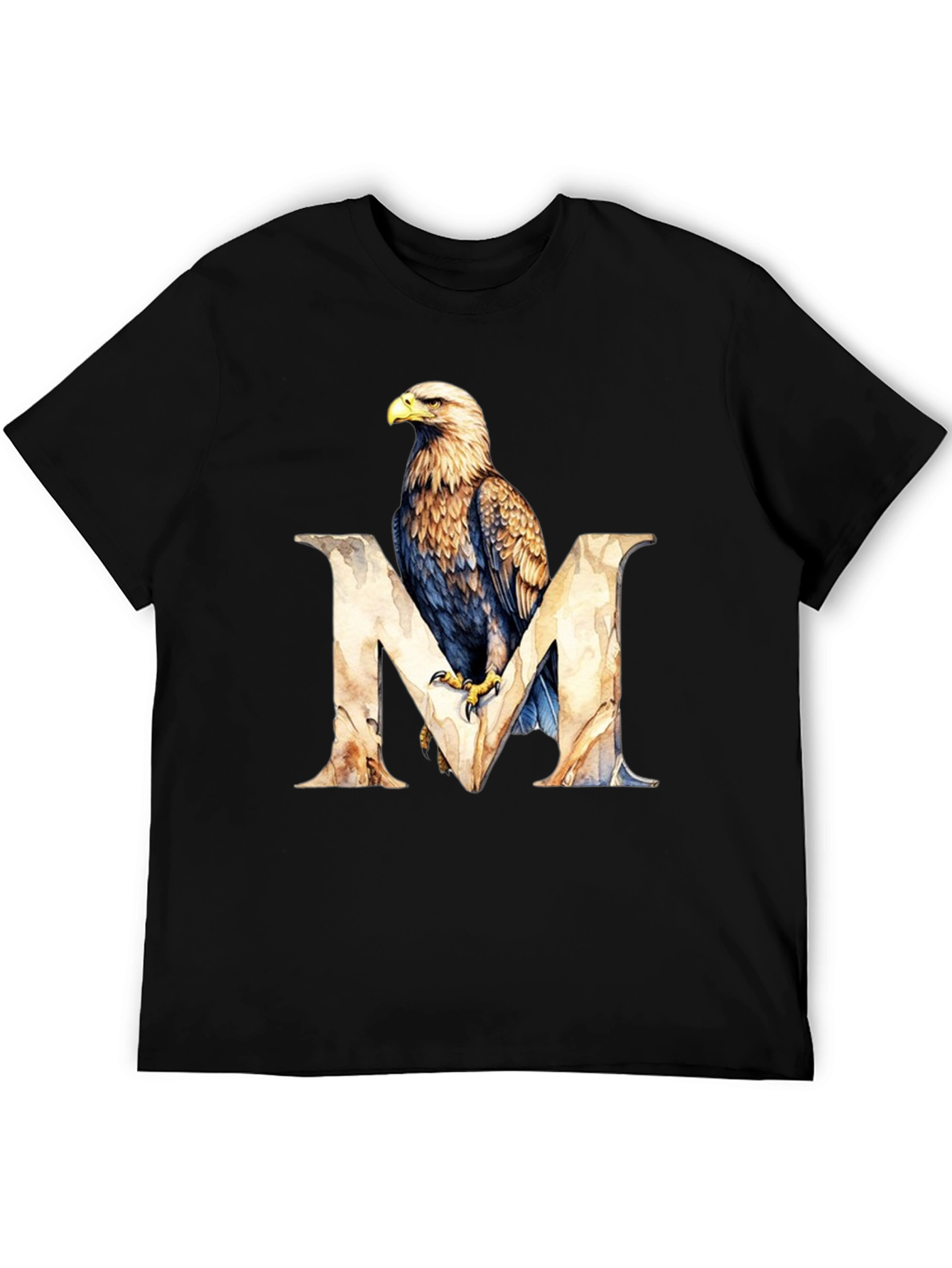 Black Eagle M Letter Graphic T-Shirt view 5