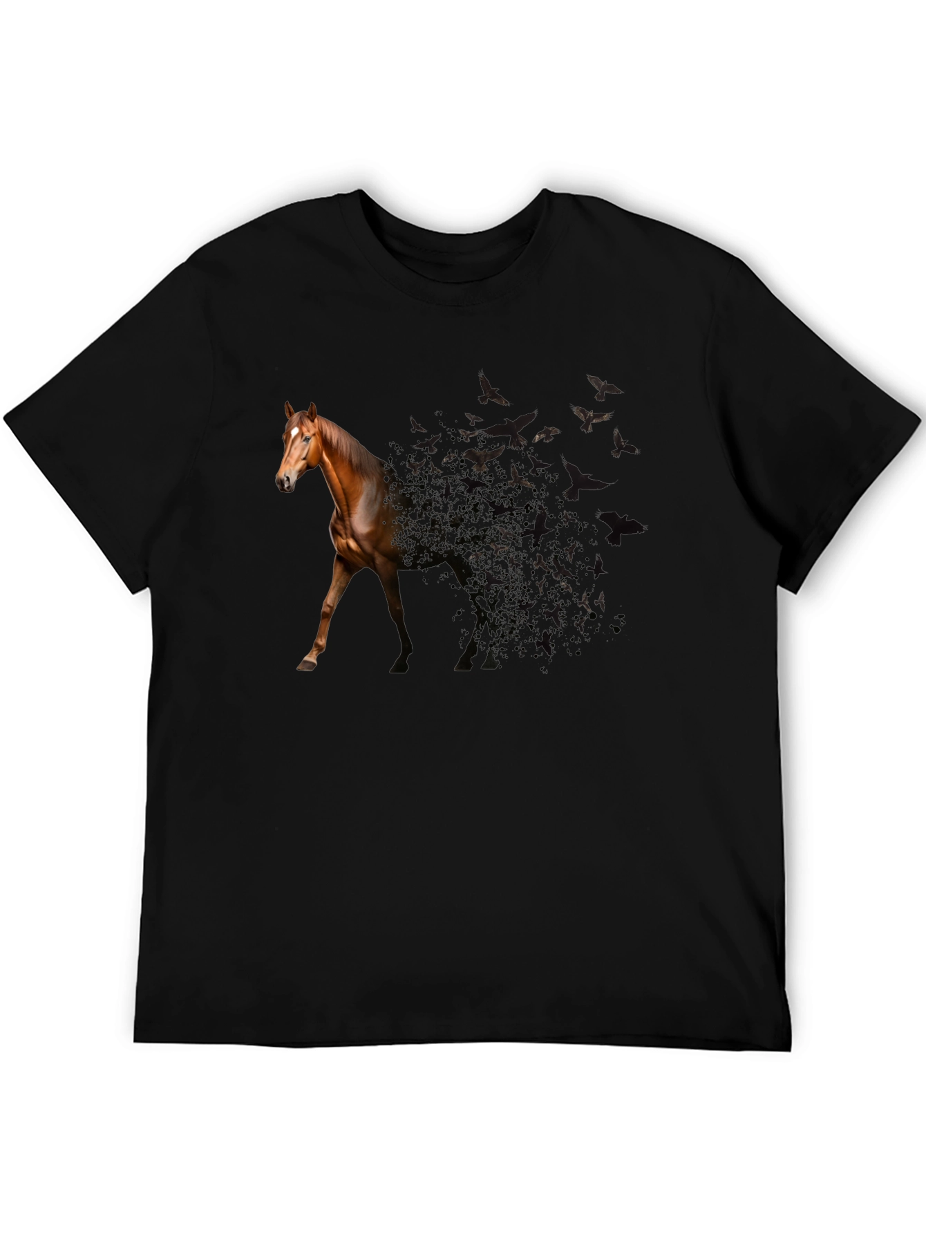 Black Horse to Birds Black Graphic Tee view 5