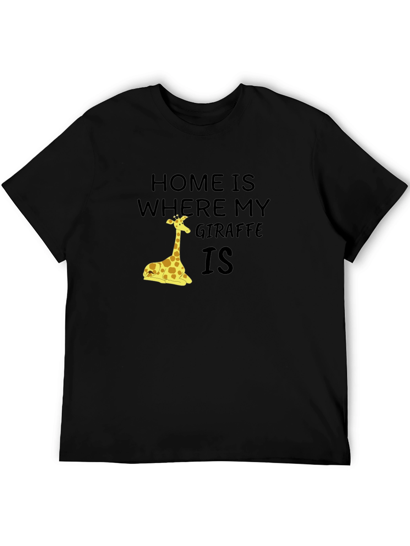 Black Home is Where My Giraffe Is Graphic T-Shirt view 5