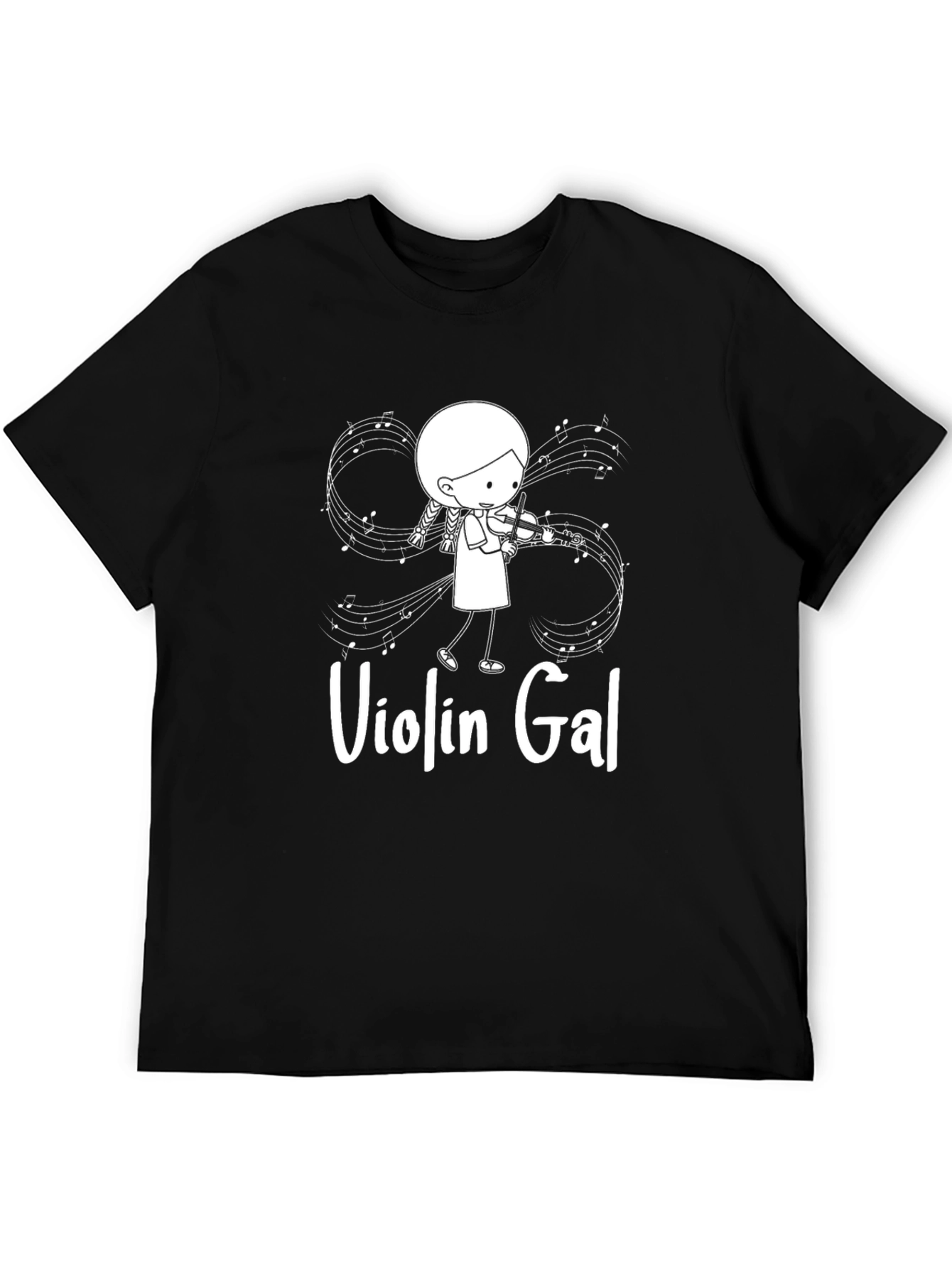 Black Violin Gal Graphic T-Shirt - Black Unisex Tee view 5