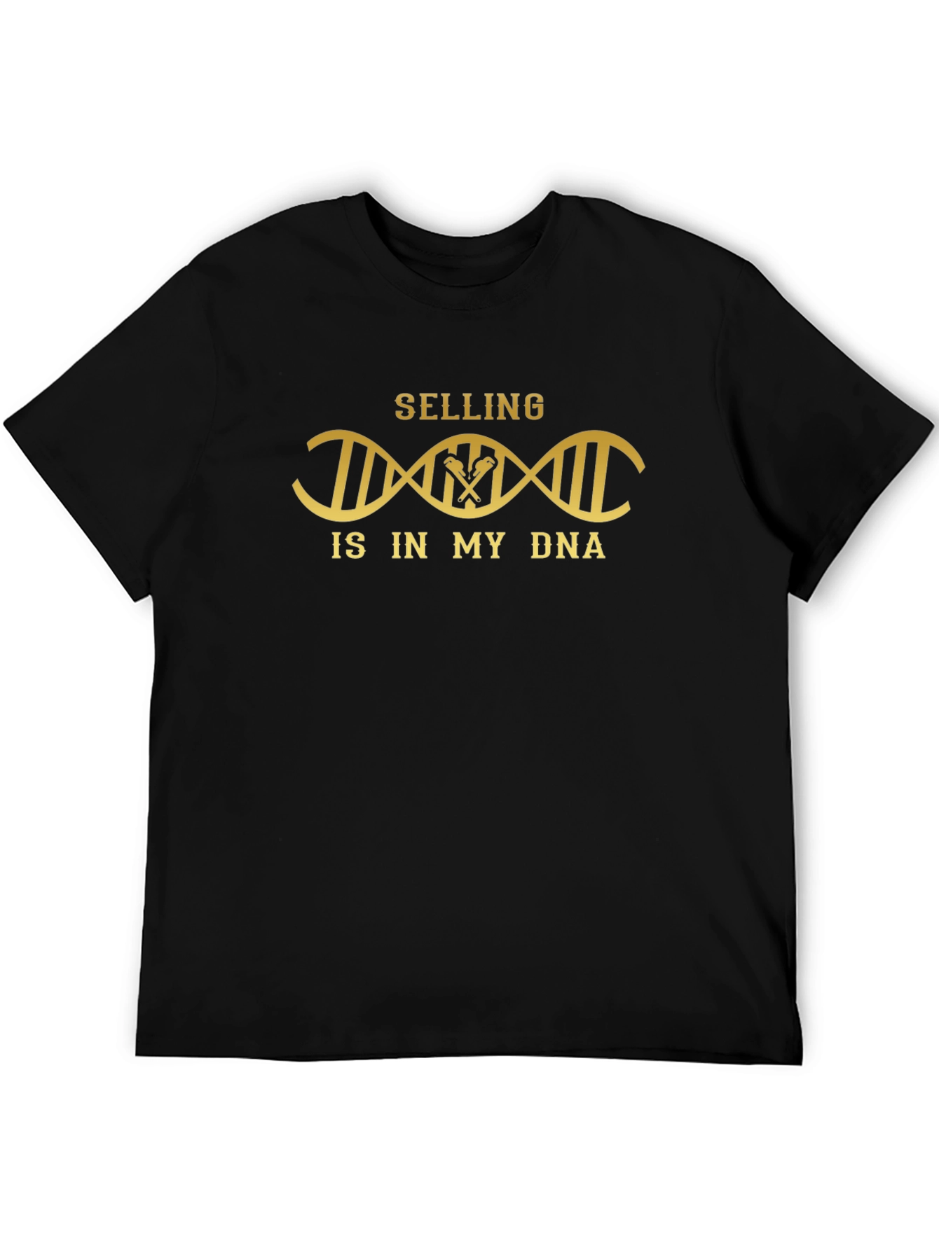 Black Selling DNA T-Shirt - Black Crew Neck view 5