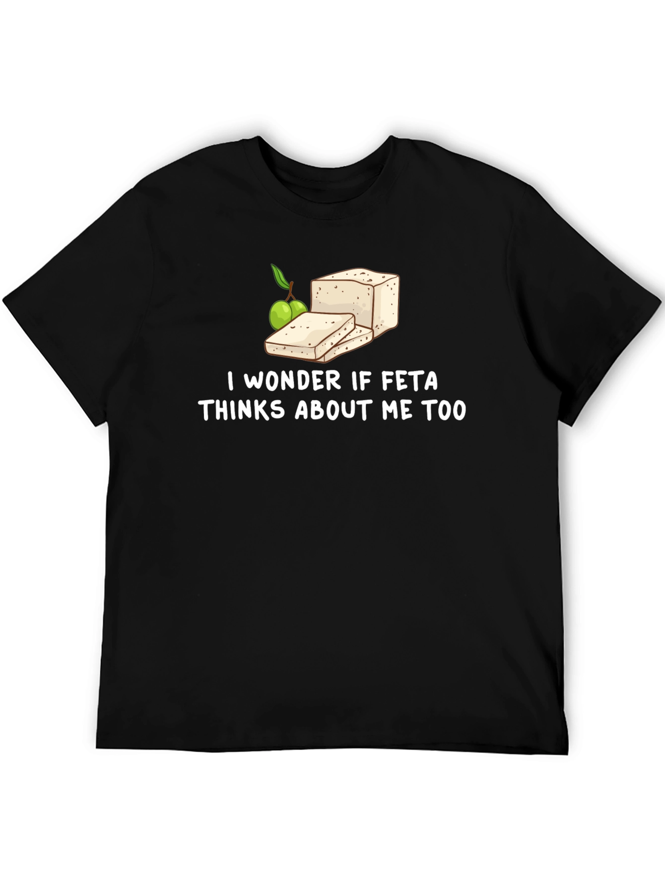 Black Feta Lover's T-Shirt: Funny Graphic Tee view 5