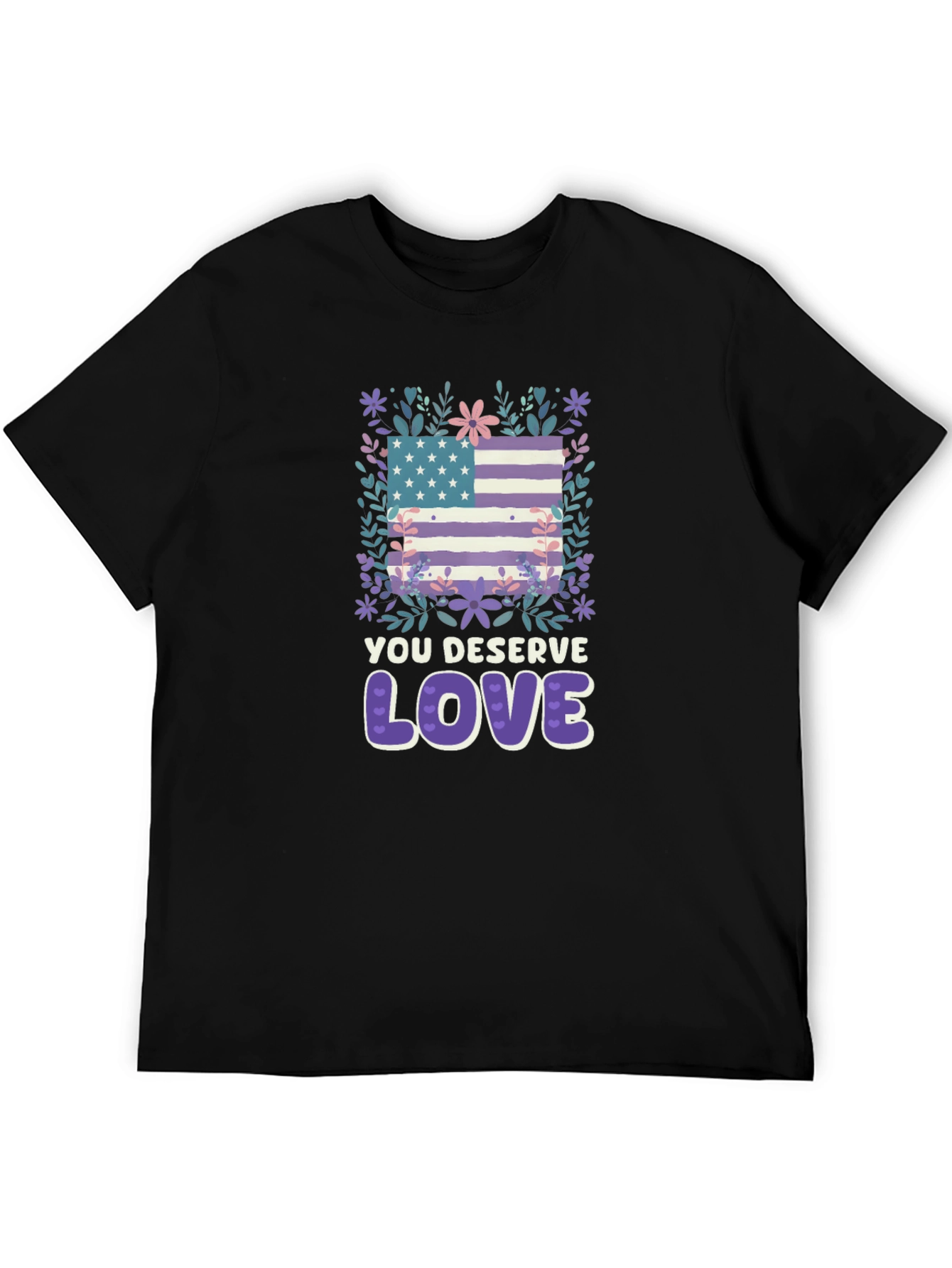 Black You Deserve Love Graphic Tee view 5