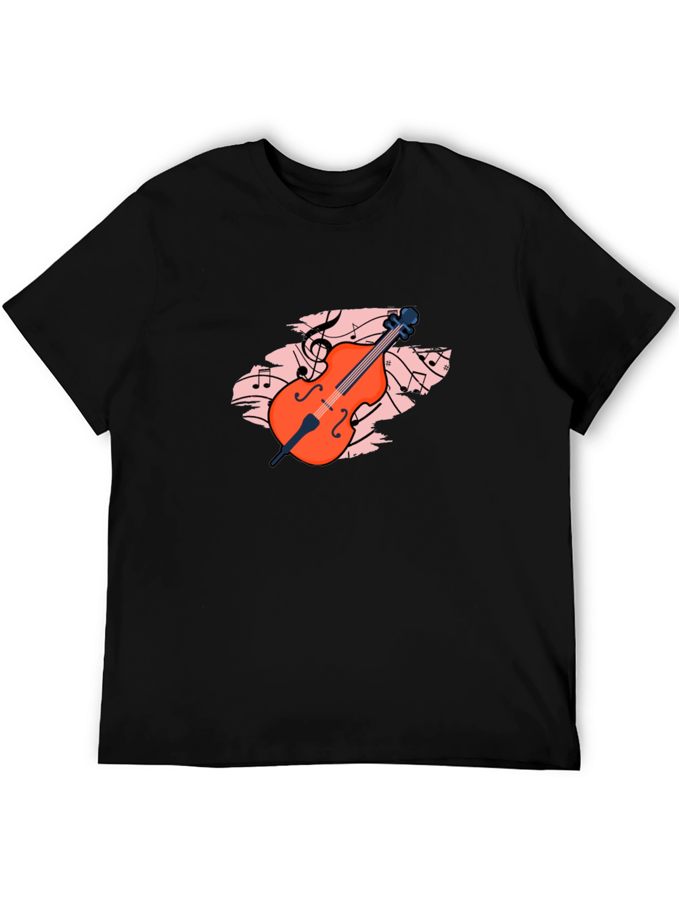 Black Musical Cello Graphic Tee - Black view 5