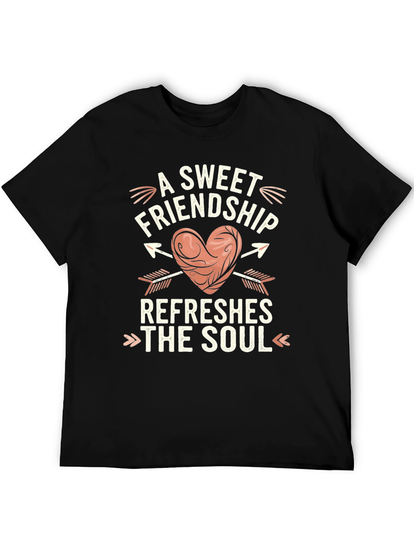 Black Sweet Friendship Heart Graphic Tee view 5
