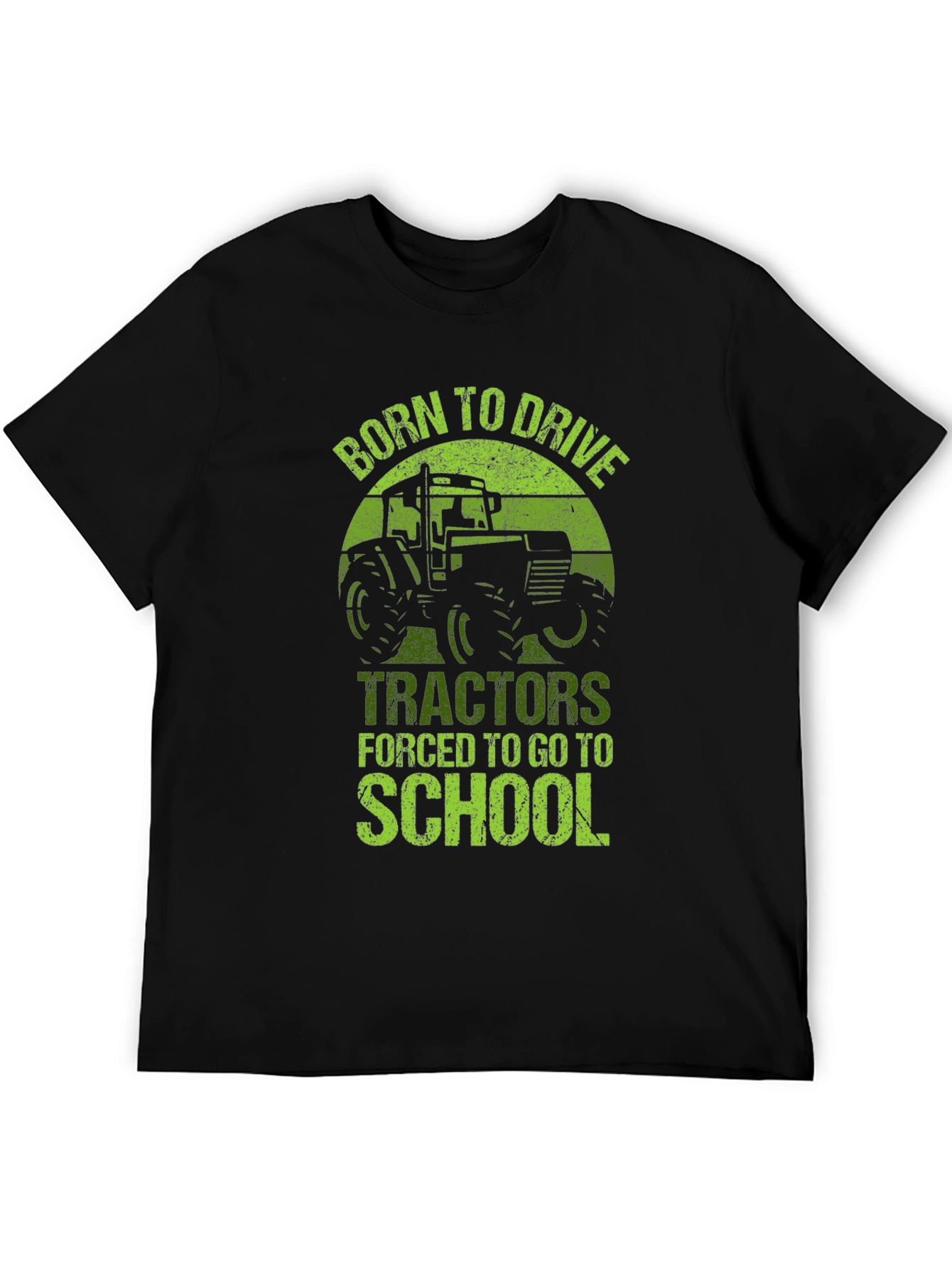 Black Born to Drive Tractors T-Shirt - School Forced! view 5