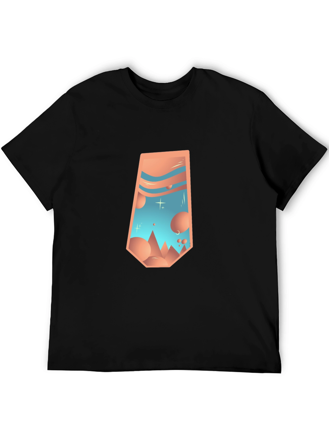 Black Abstract Desert Graphic Tee view 5
