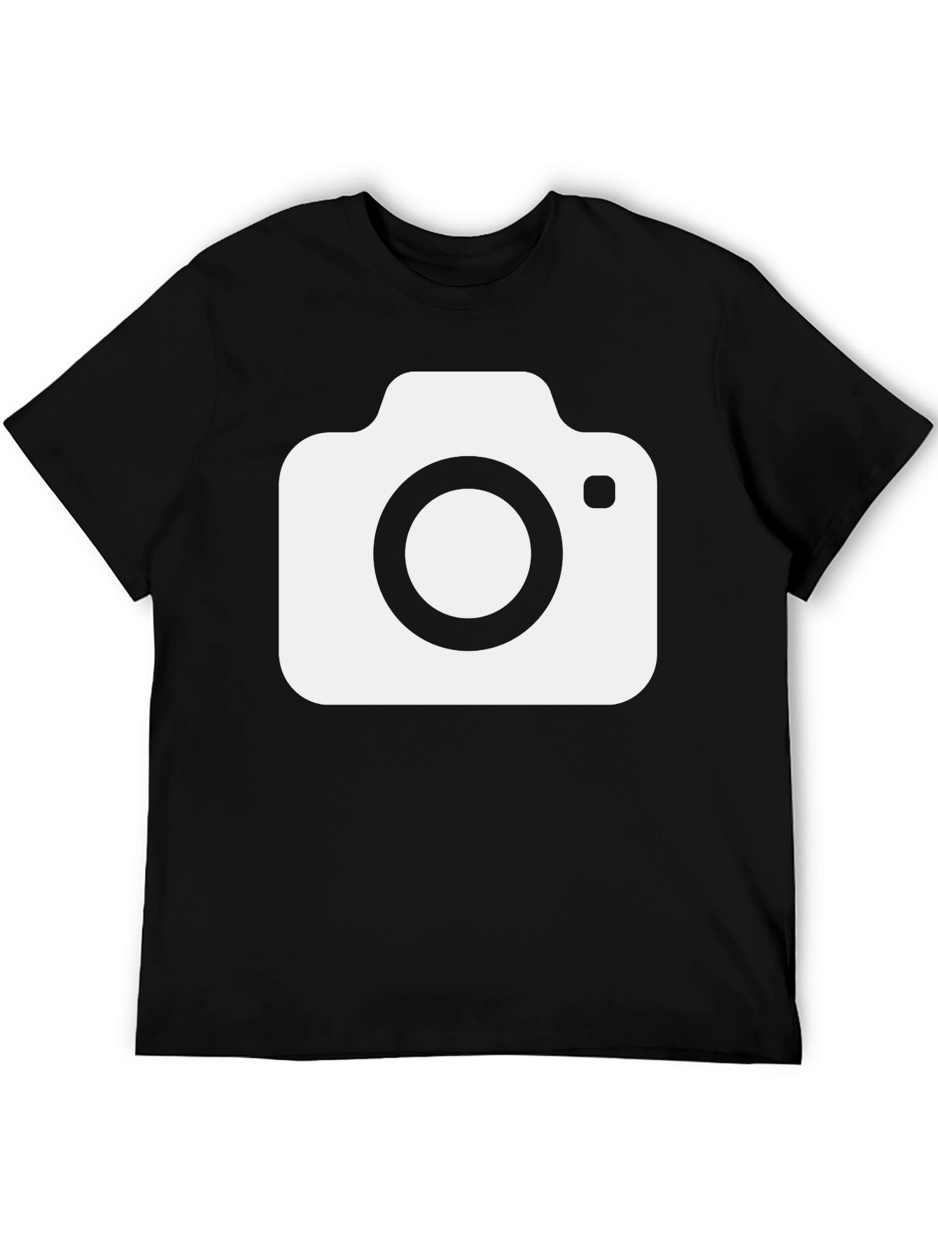Black Camera Graphic T-Shirt - Black Cotton Tee view 5