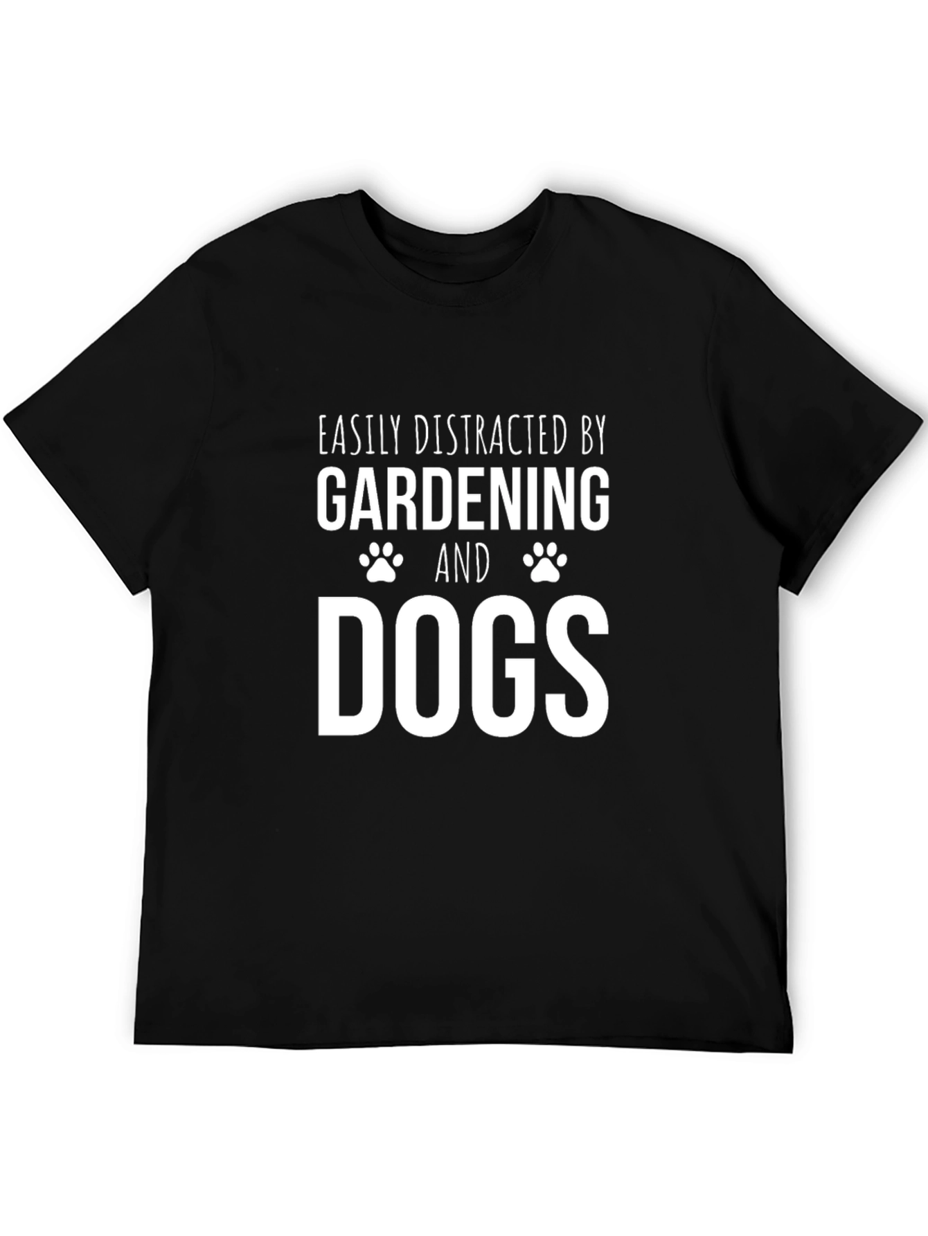 Black Gardening and Dogs T-Shirt - Easily Distracted view 5