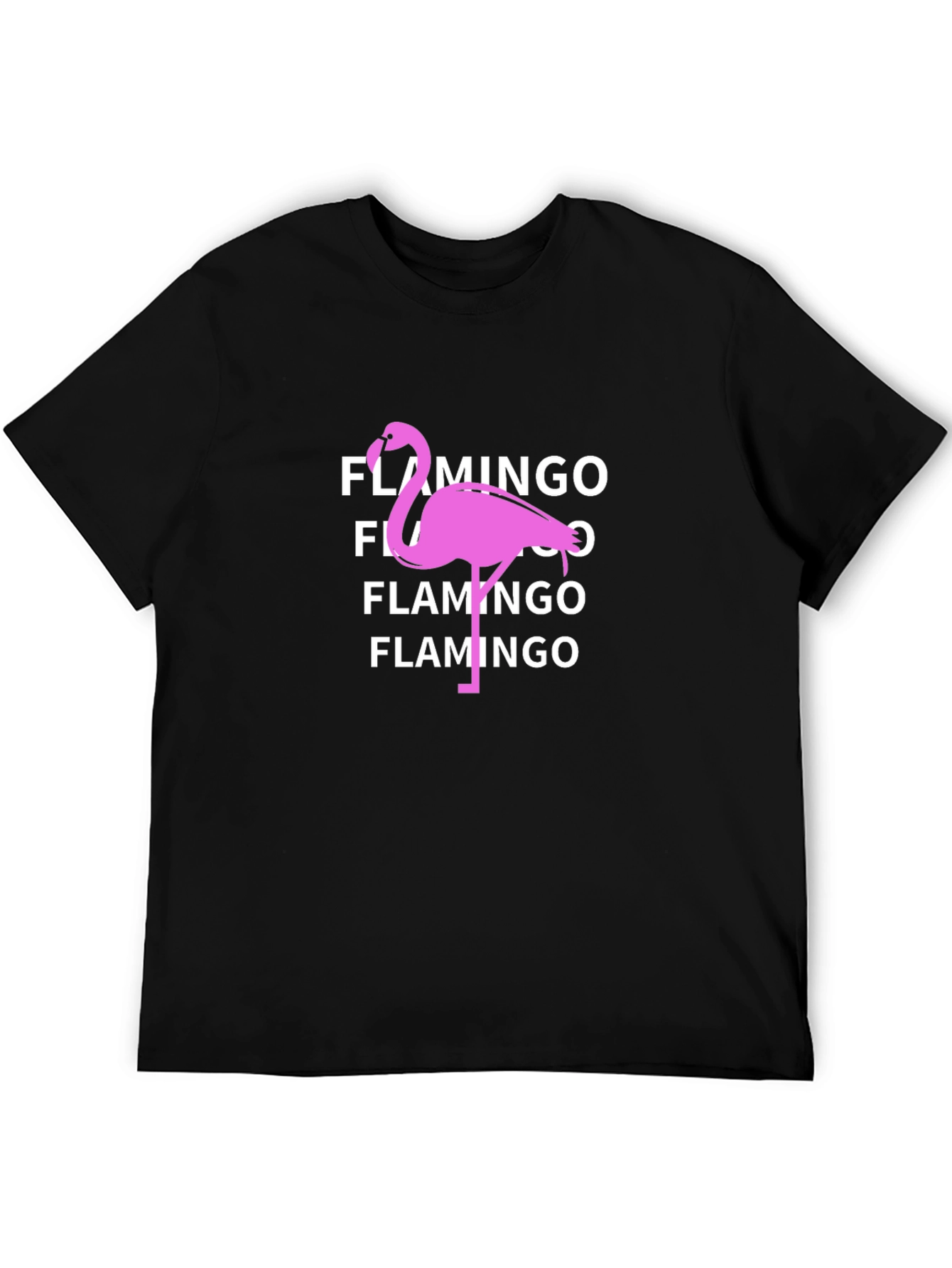 Black Flamingo Graphic Tee - Black Cotton T-Shirt view 5