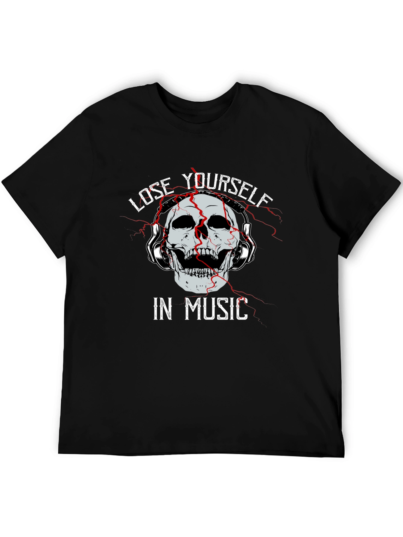 Black Lose Yourself in Music Graphic T-Shirt view 5