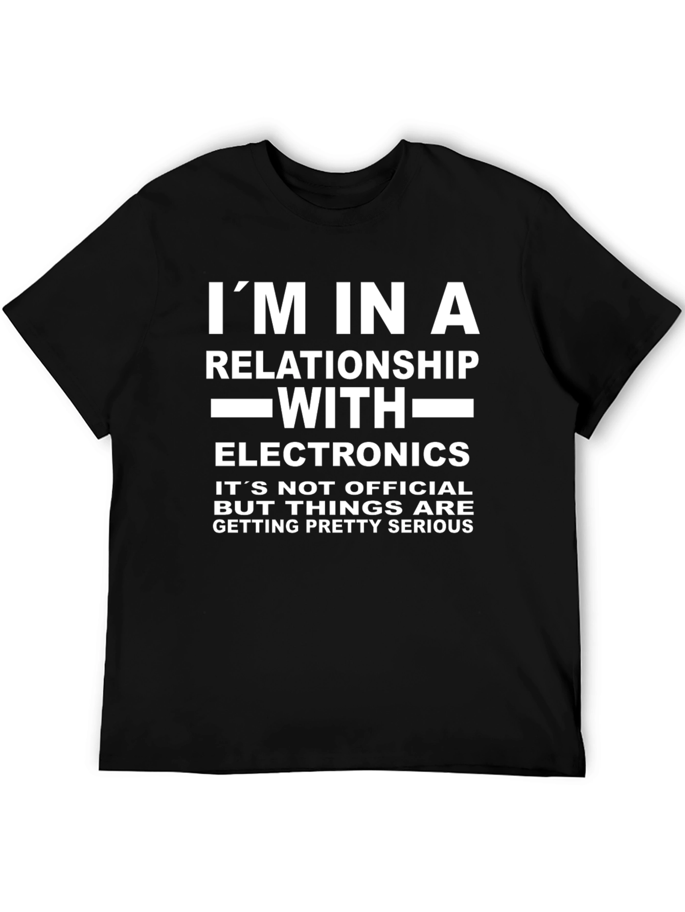 Black Electronics Relationship Funny T-Shirt view 5