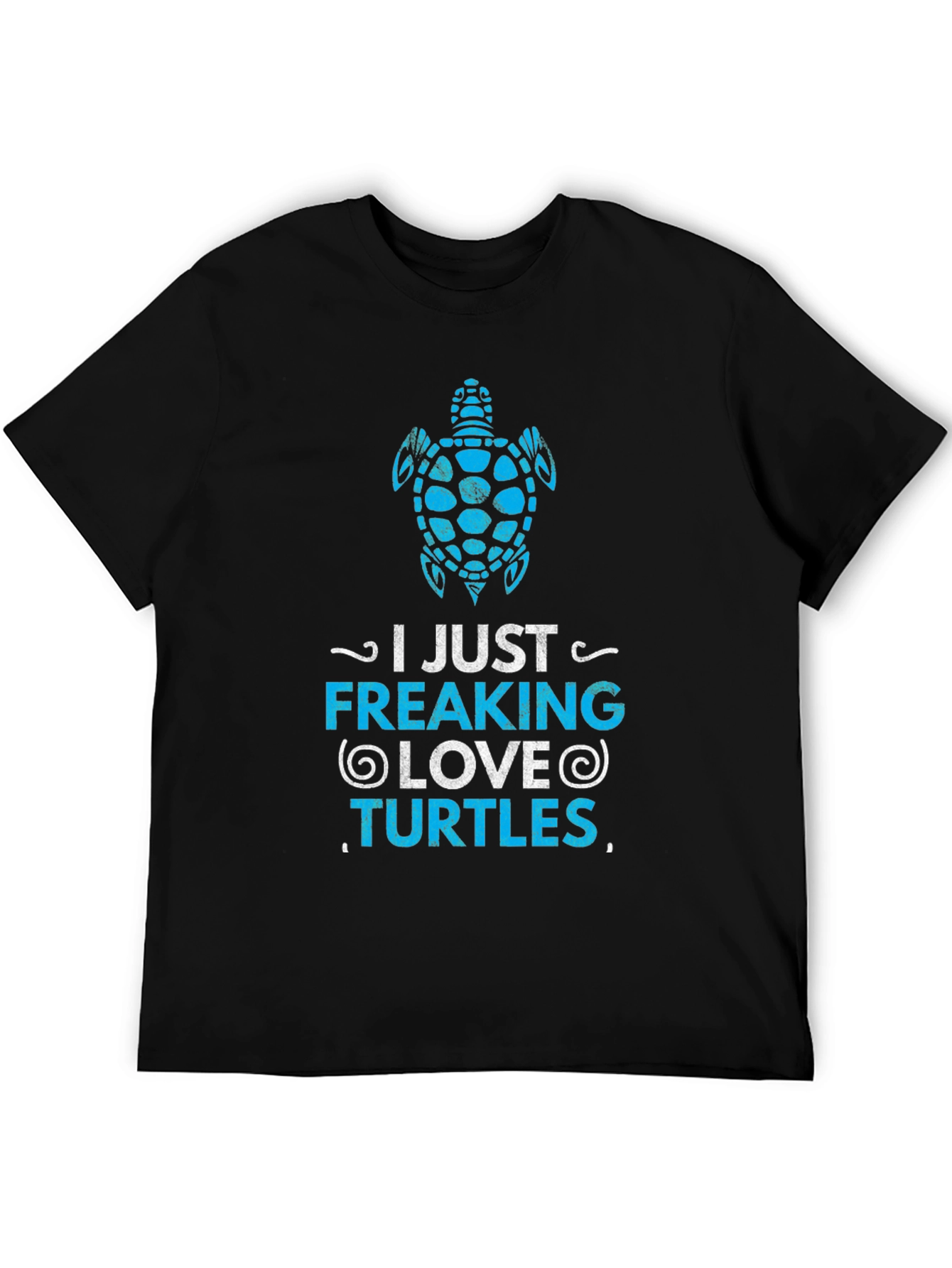 Black I Just Freaking Love Turtles Graphic T-Shirt view 5