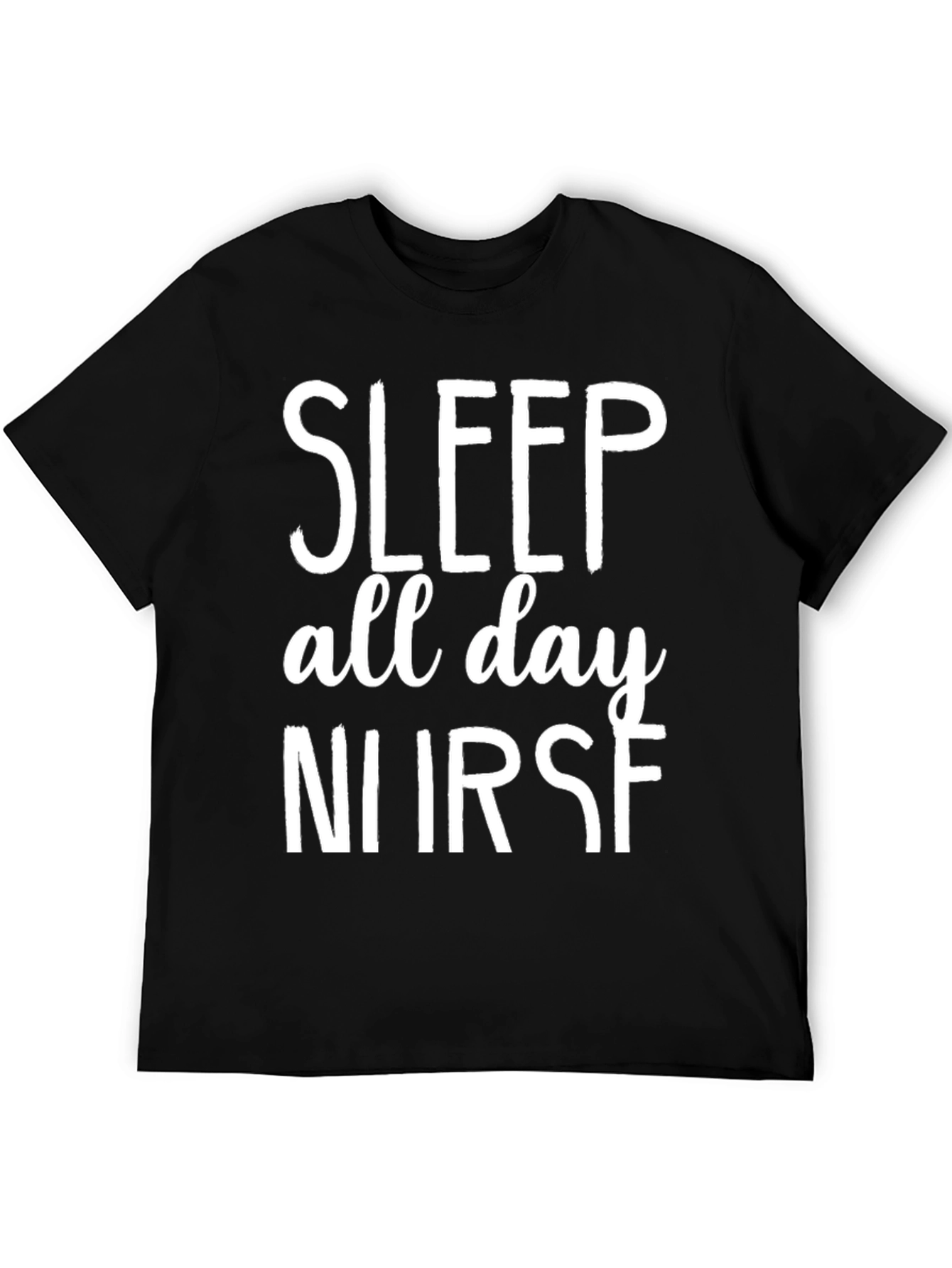Black Sleep All Day Nurse Black T-Shirt view 5