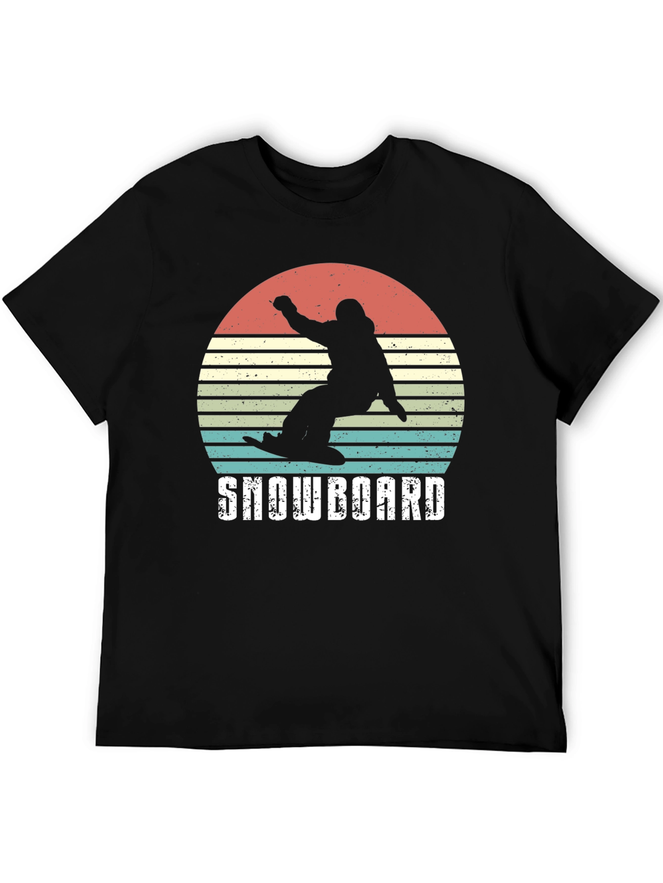 Black Snowboard Retro Graphic Tee view 5