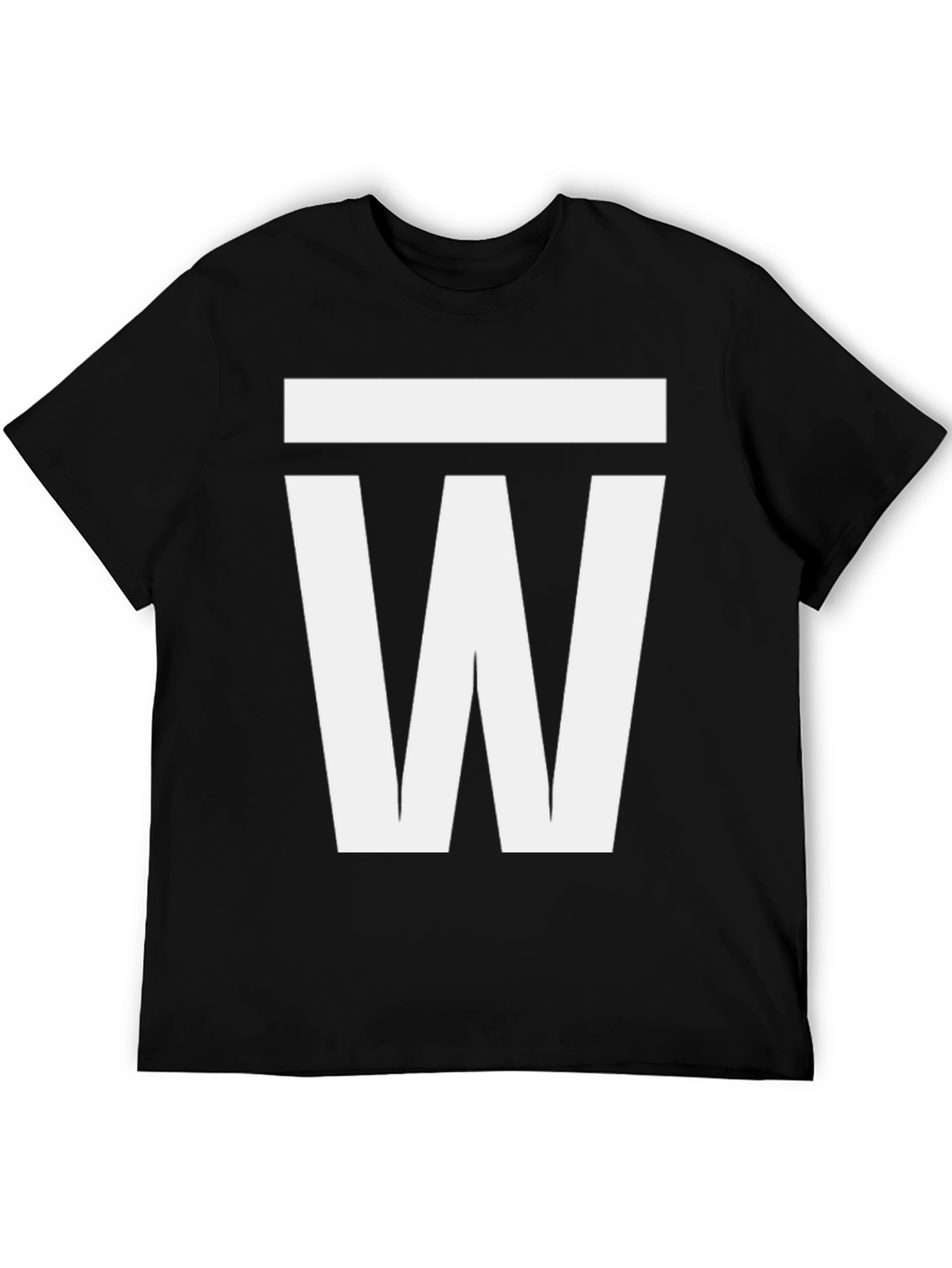 Black Bold Graphic Tee - White 'W' Design view 5