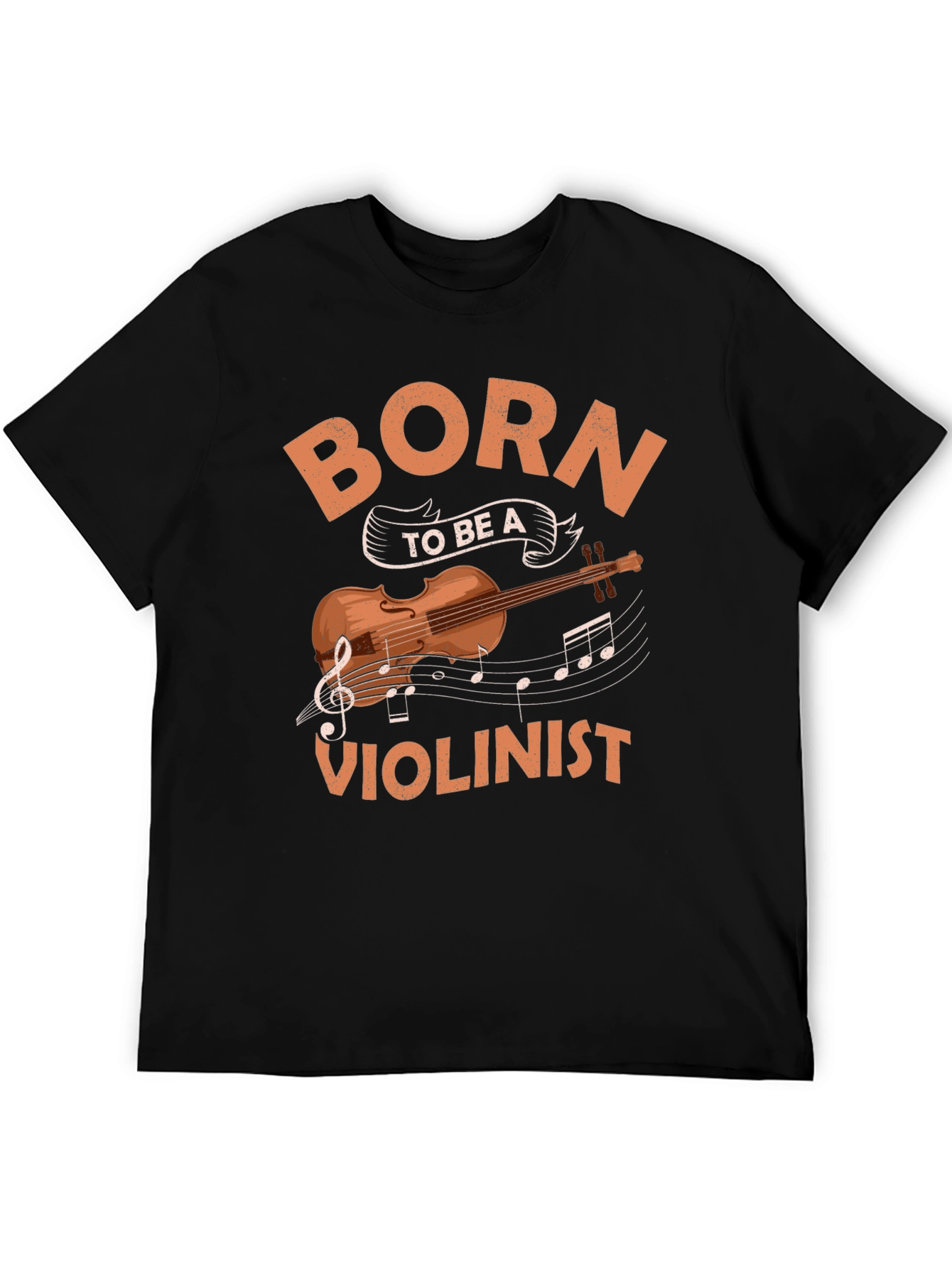 Black Born To Be A Violinist Graphic T-Shirt view 5