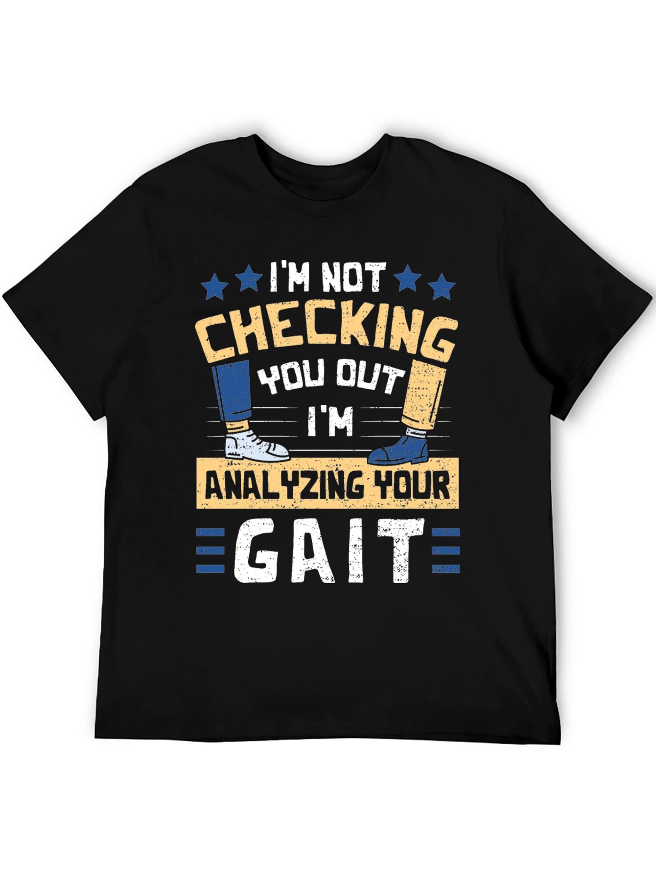 Black Gait Analysis T-Shirt - Funny Podiatrist Tee view 5