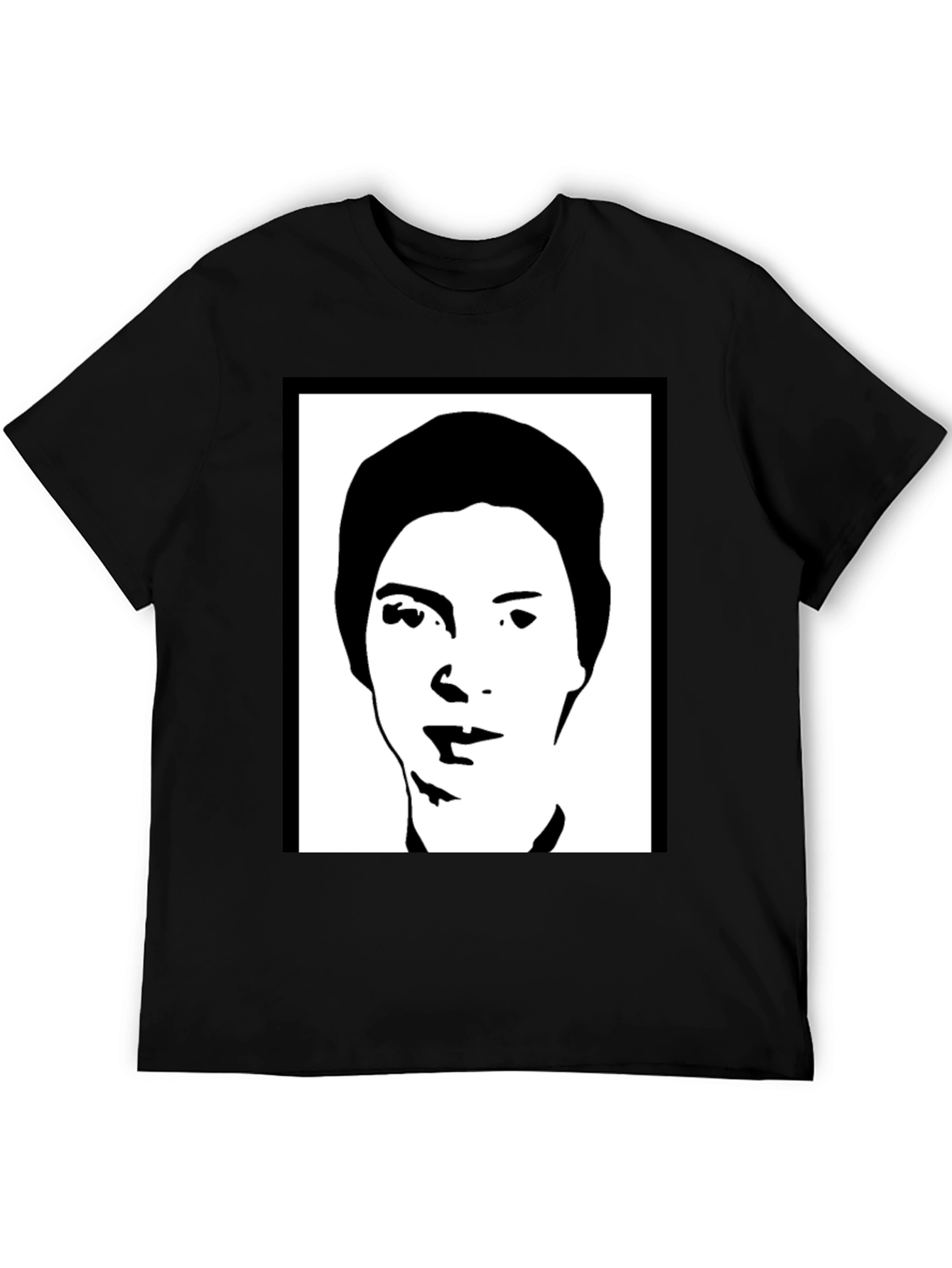 Black Black Graphic Tee - Silhouetted Face view 5