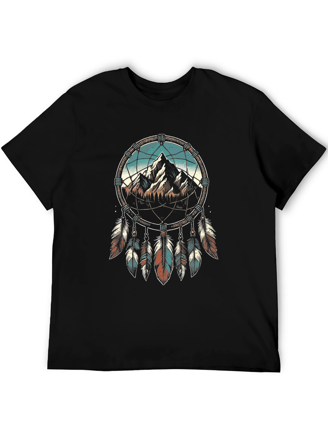 Black Dreamcatcher Mountain Graphic Tee - Black view 5