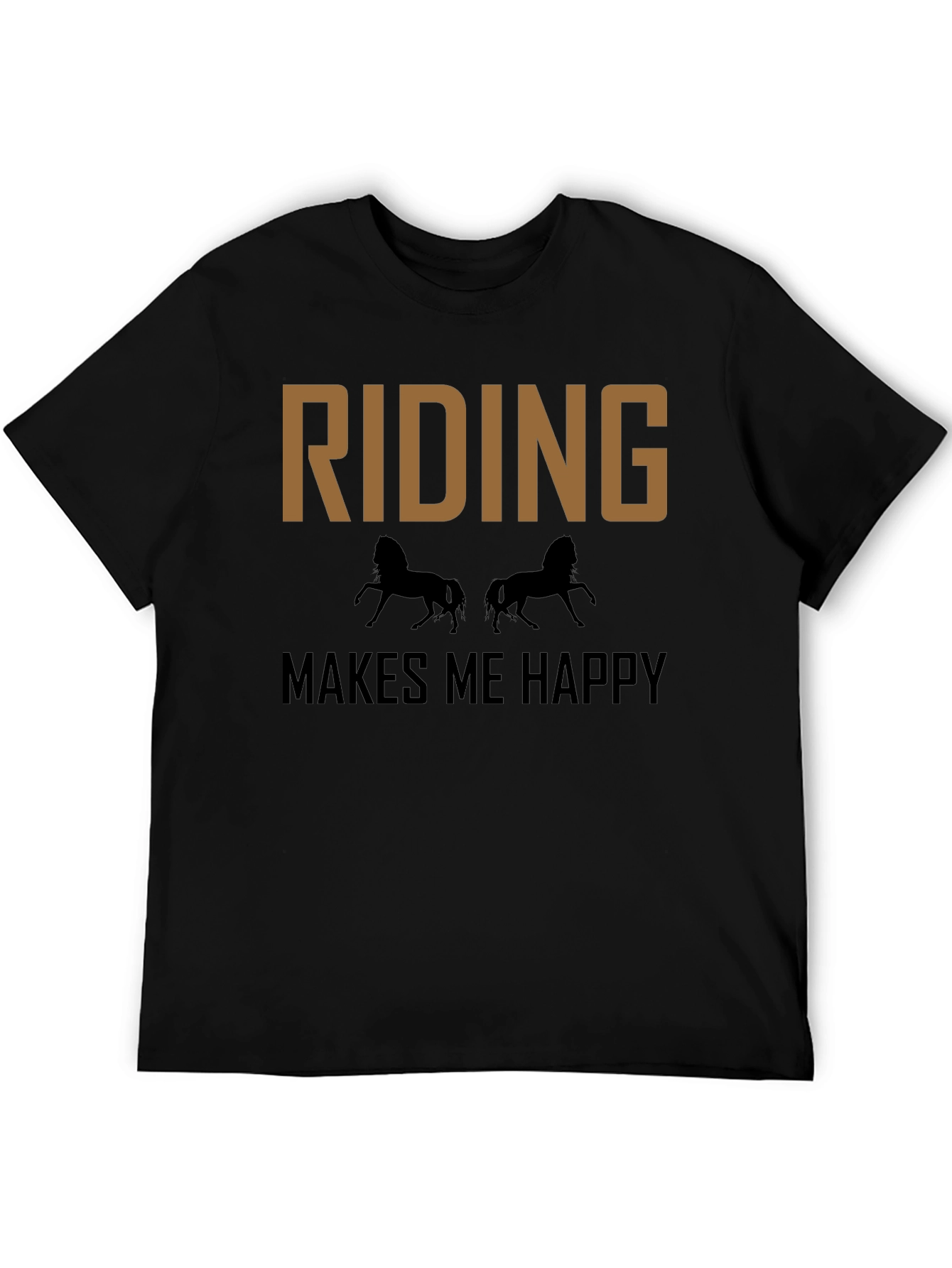 Black Riding Makes Me Happy T-Shirt - Equestrian Tee view 5