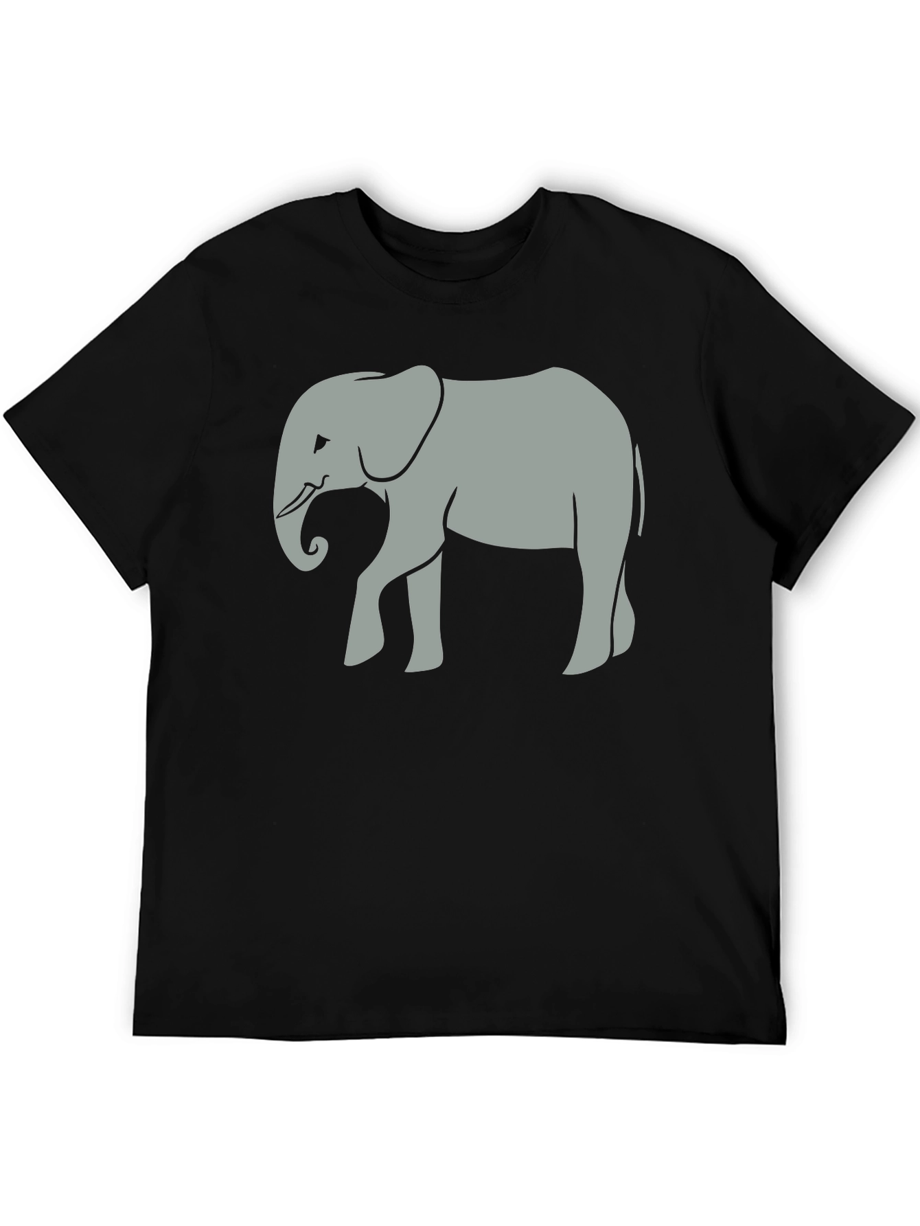 Black Elephant Graphic Tee - Unisex Black Cotton T-Shirt view 5