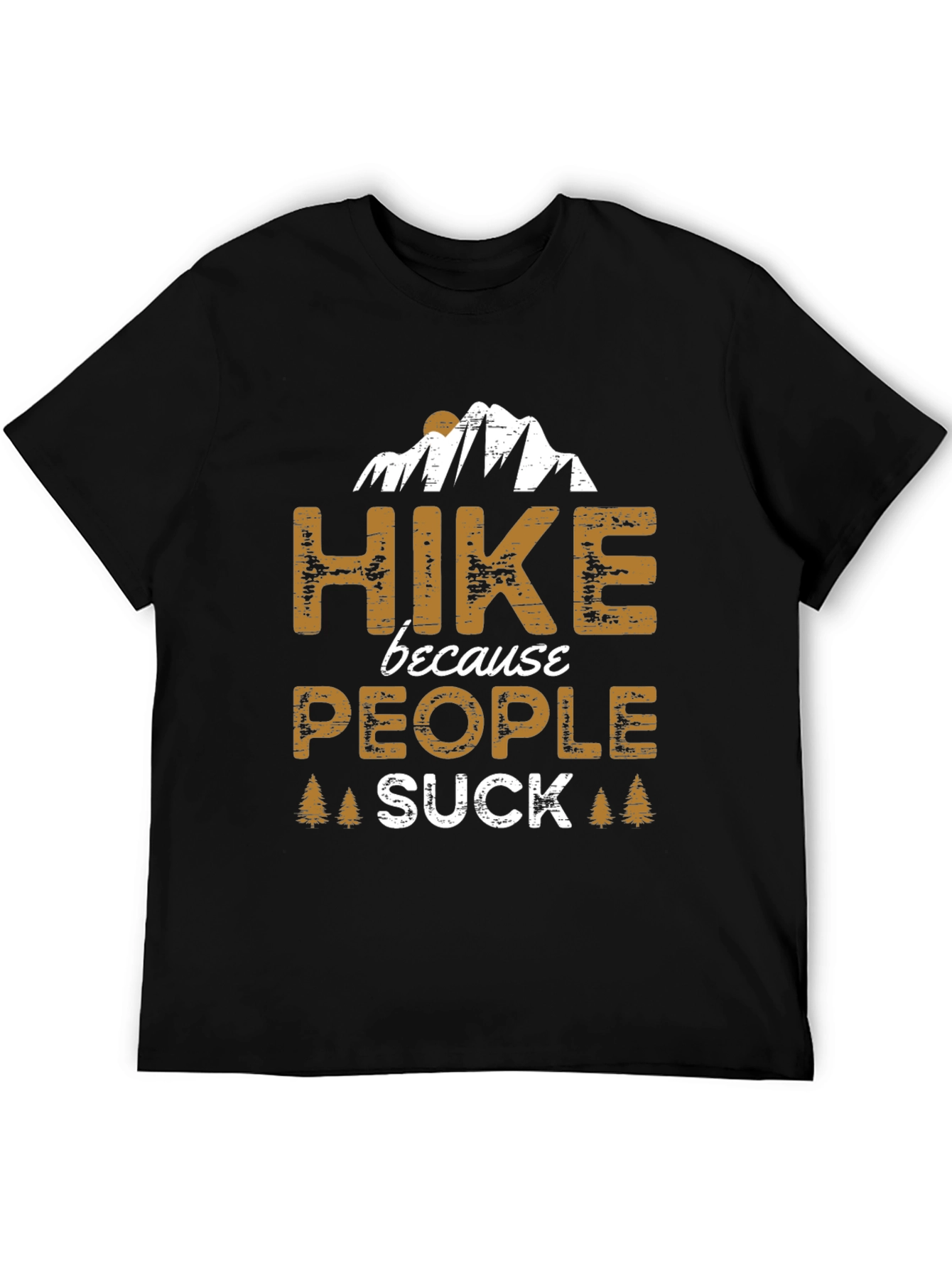 Black Hike Because People Suck Funny Graphic Tee view 5