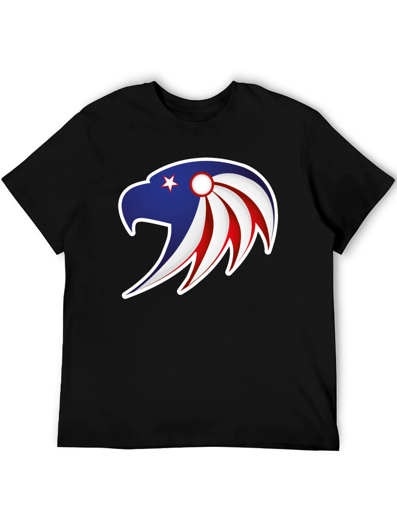 Patriotic Eagle Graphic Tee - Stylish Men's Black T-Shirt - 5