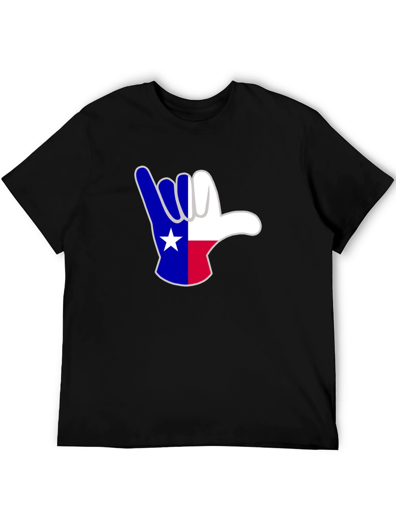 Black Texas Shaka Hand Sign T-Shirt view 5
