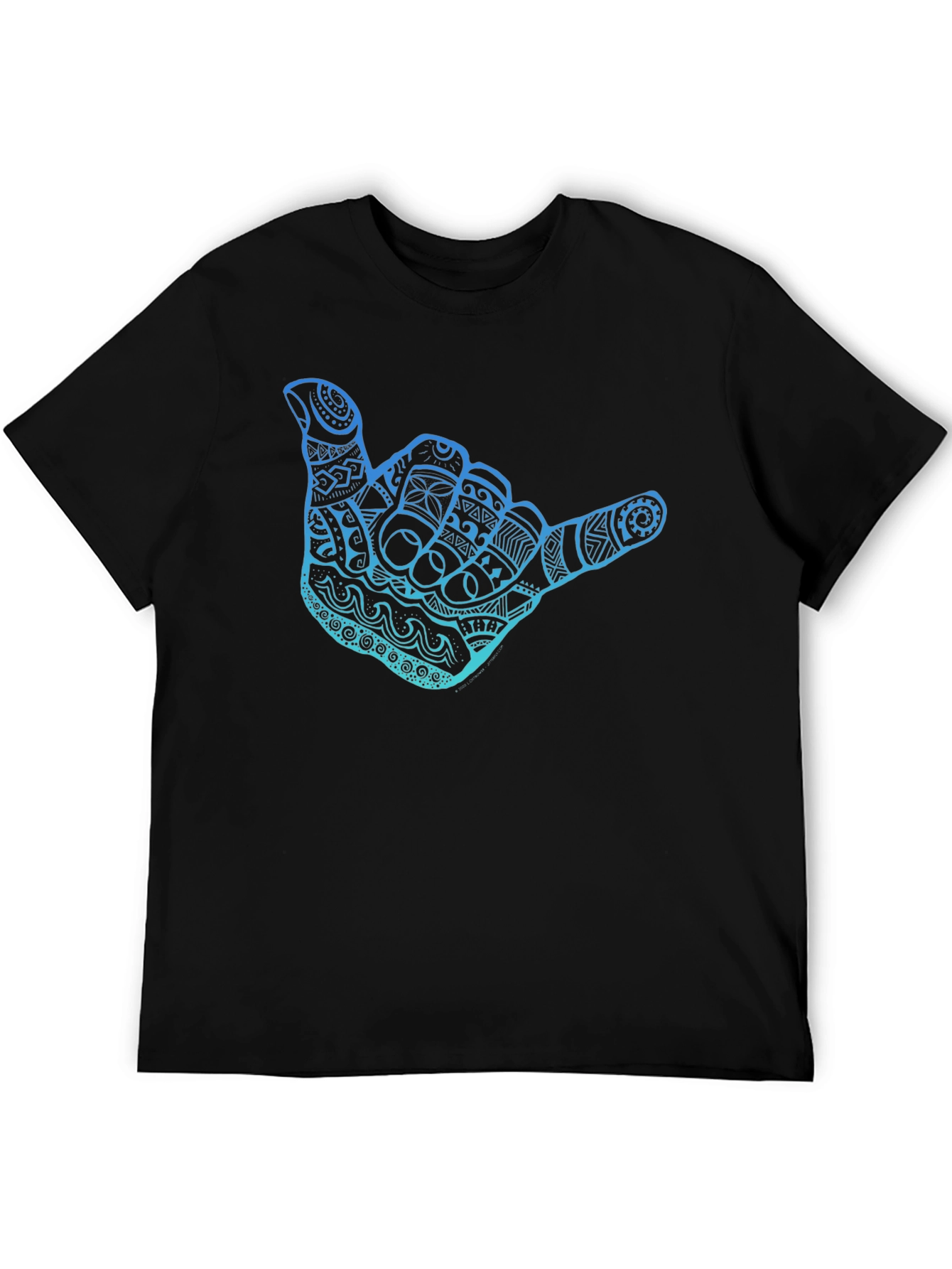 Black Shaka Hand Sign Graphic Tee - Casual Comfort view 5