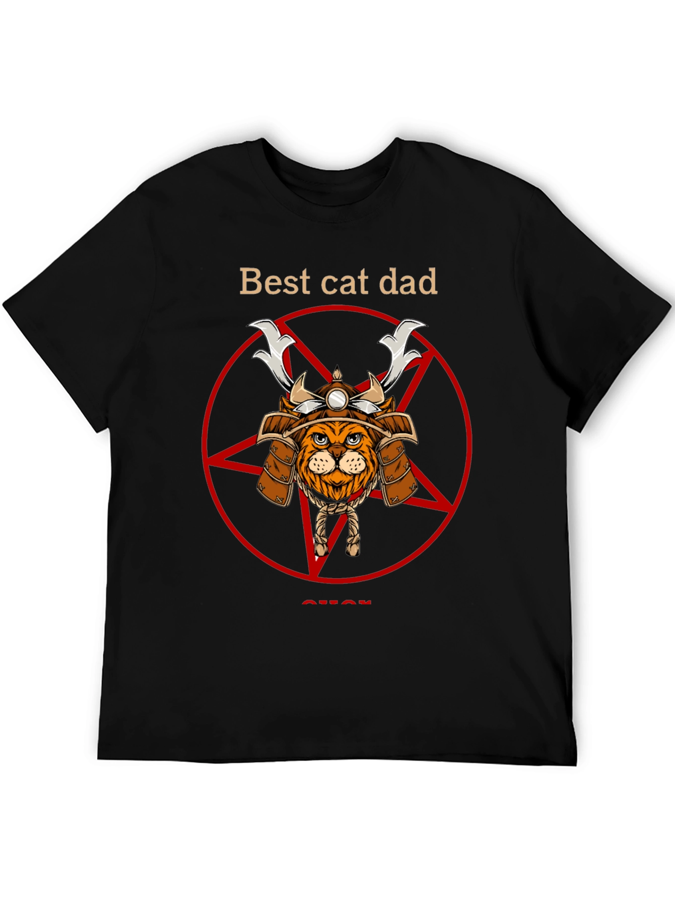 Black Best Cat Dad Samurai T-Shirt view 5