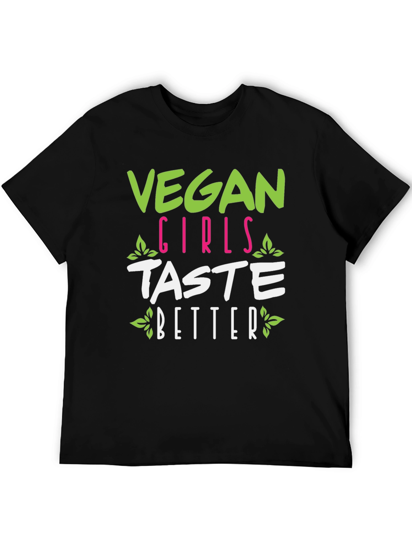 Black Vegan Girls Taste Better Graphic Tee view 5