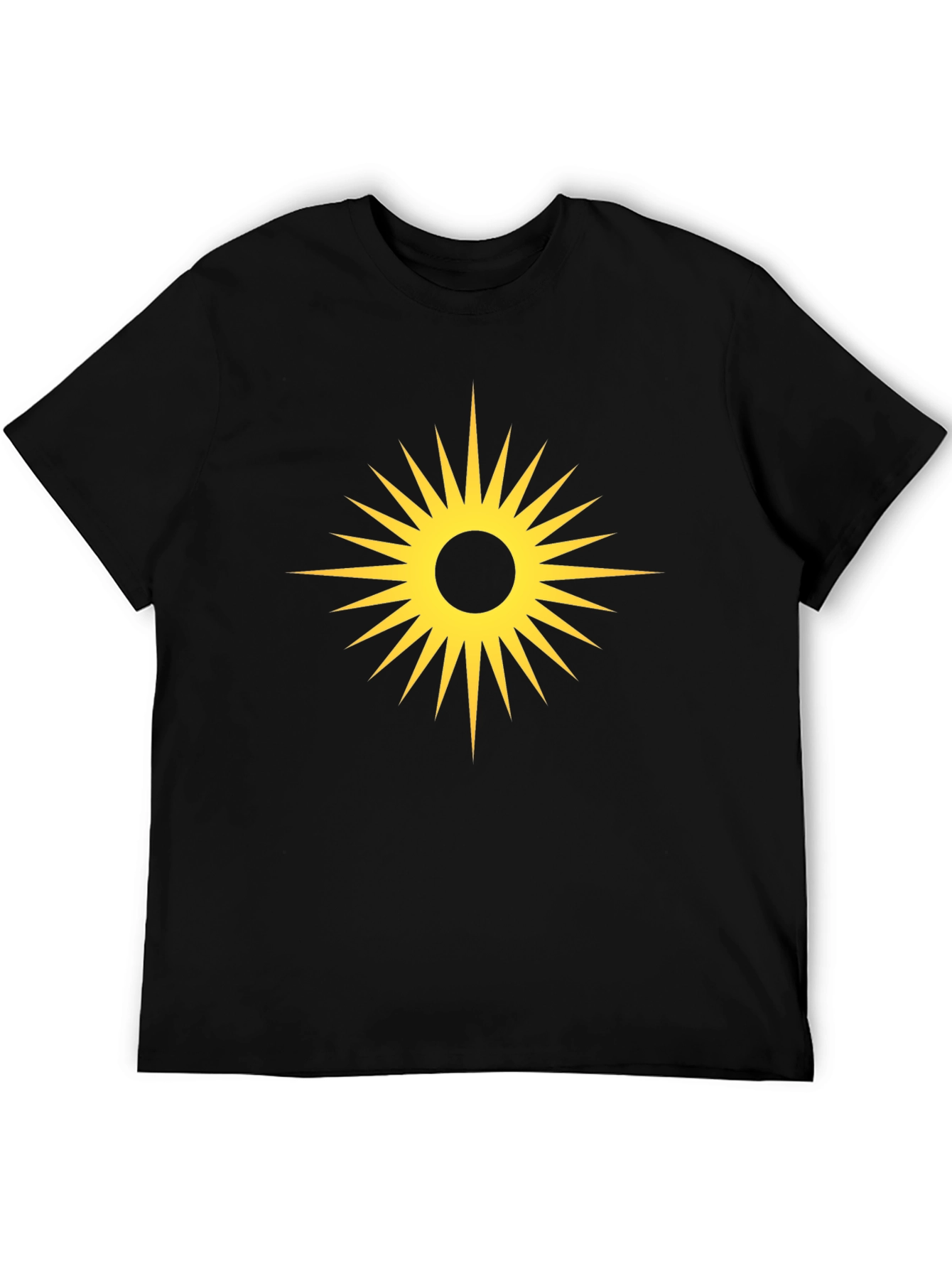 Black Radiant Sunburst Graphic Tee - Black Cotton T-Shirt view 5