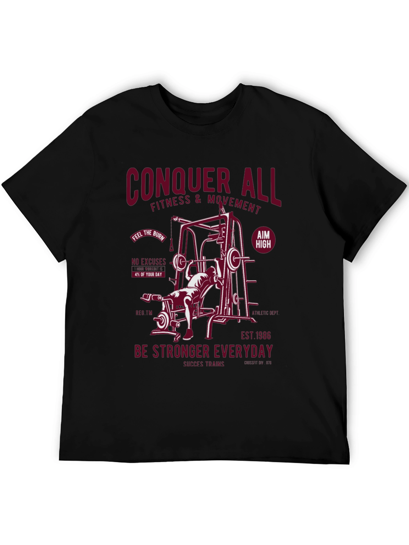 Black Conquer All Fitness T-Shirt view 5