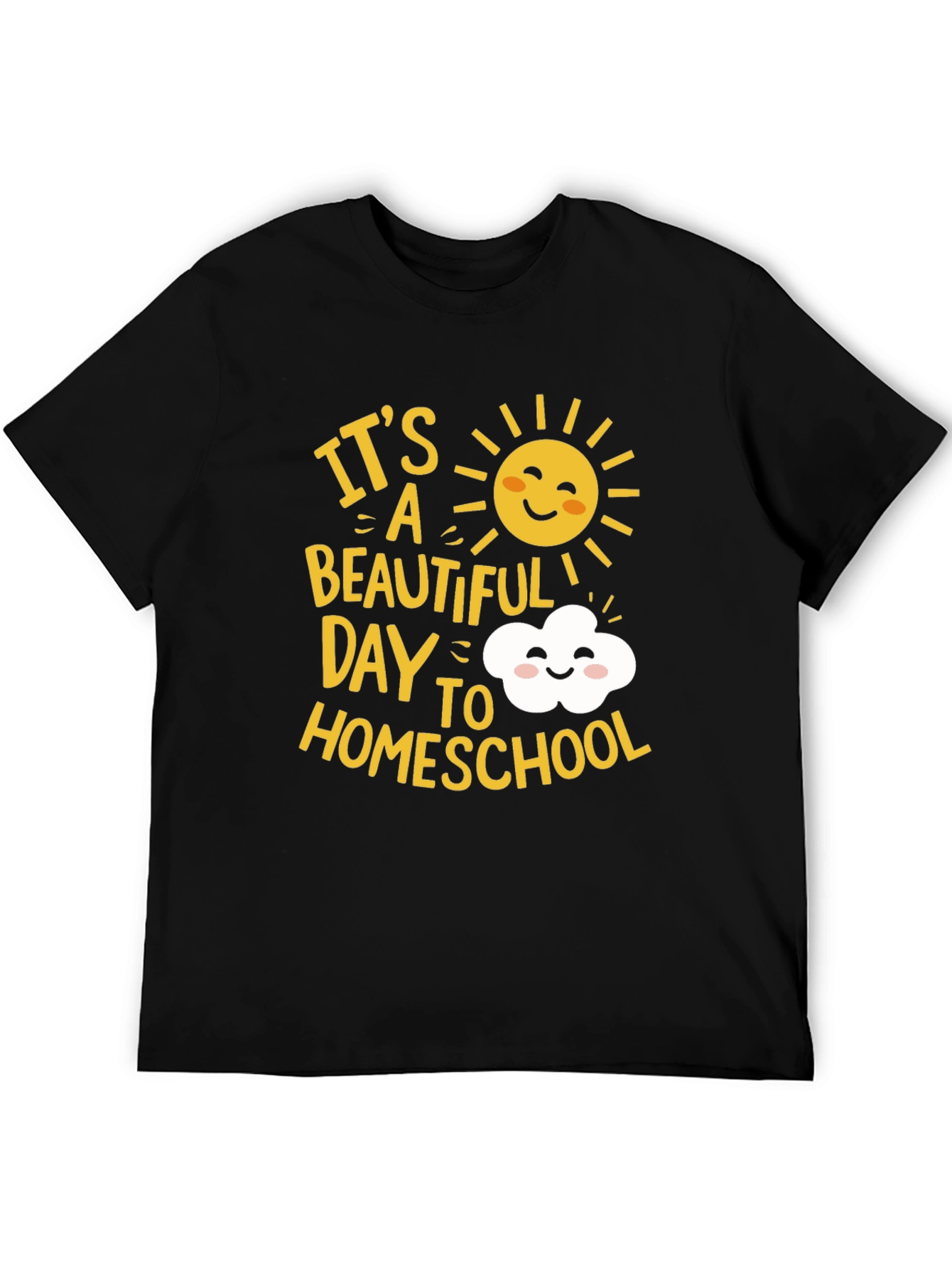 Black It's a Beautiful Day to Homeschool Graphic Tee view 5