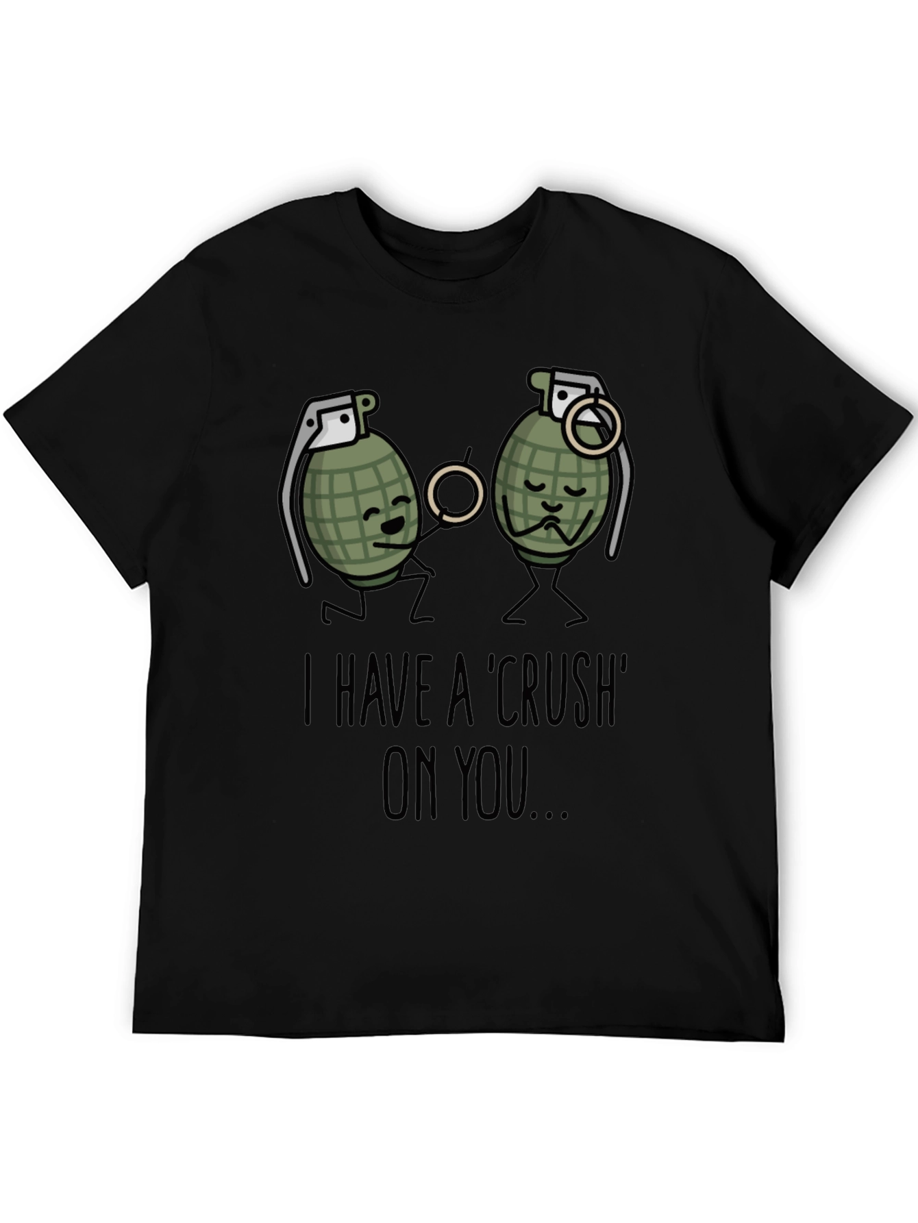 Black I Have A Crush On You T-Shirt Funny Grenade view 5