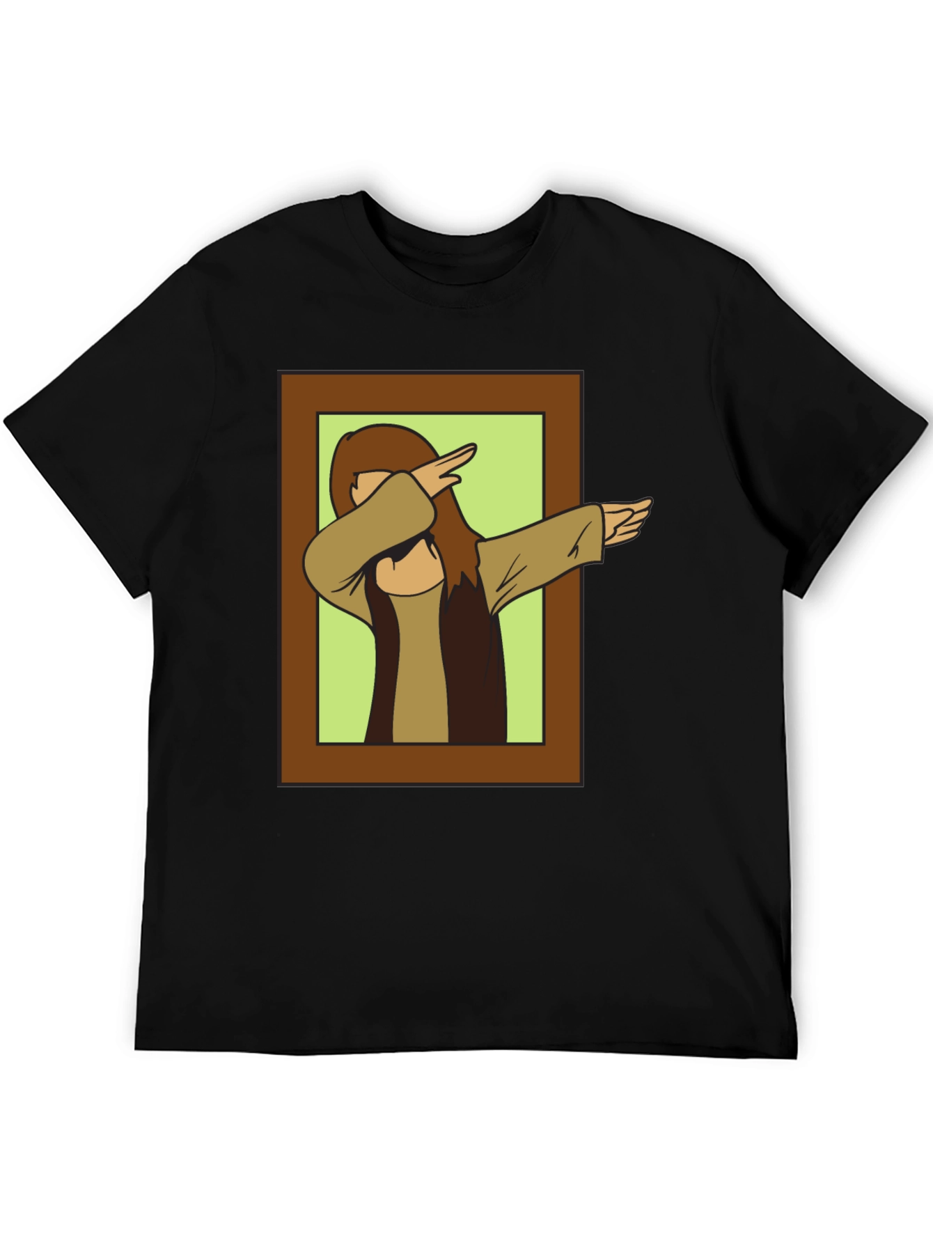 Black Dabbing Jesus Graphic Tee - Novelty Black T-Shirt view 5