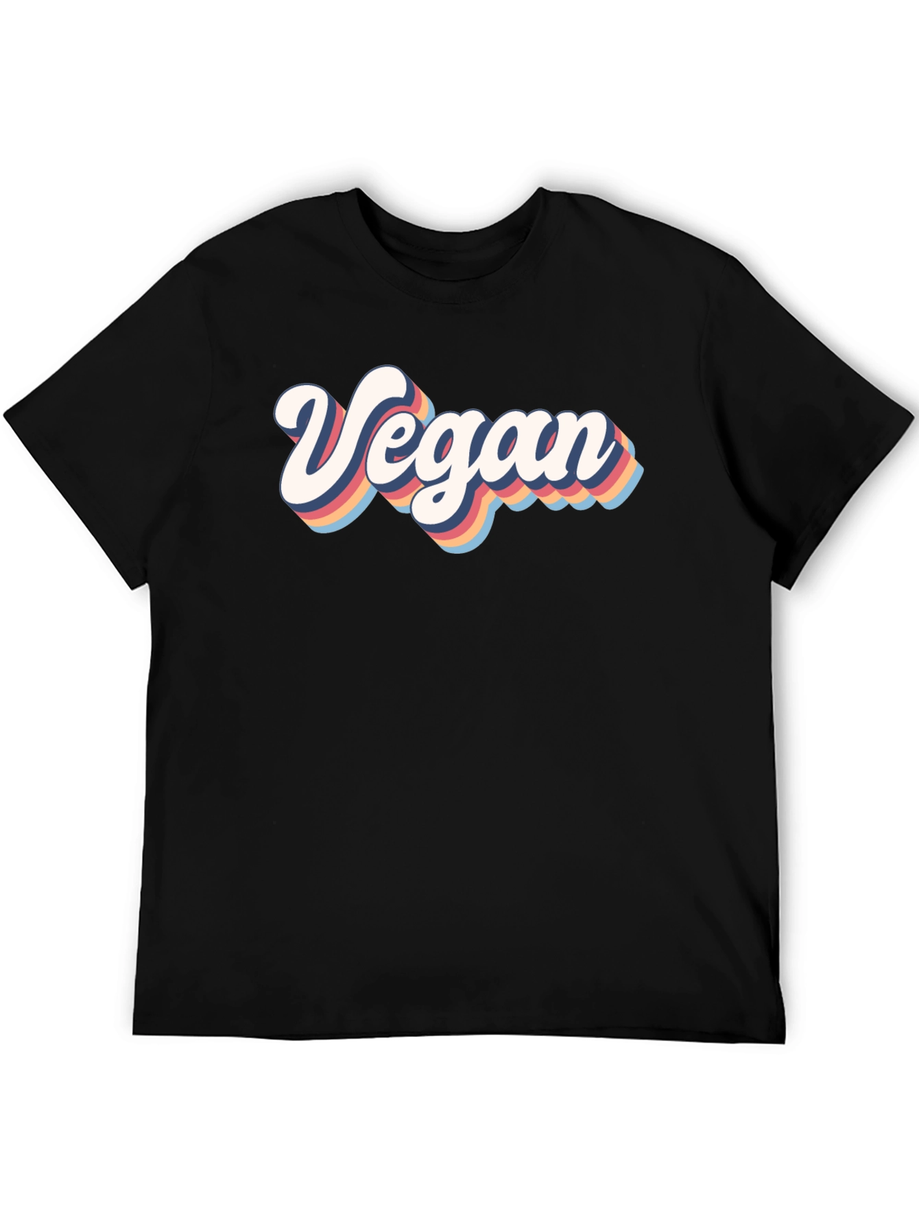 Black Retro Vegan T-Shirt - Short Sleeve Black Tee view 5