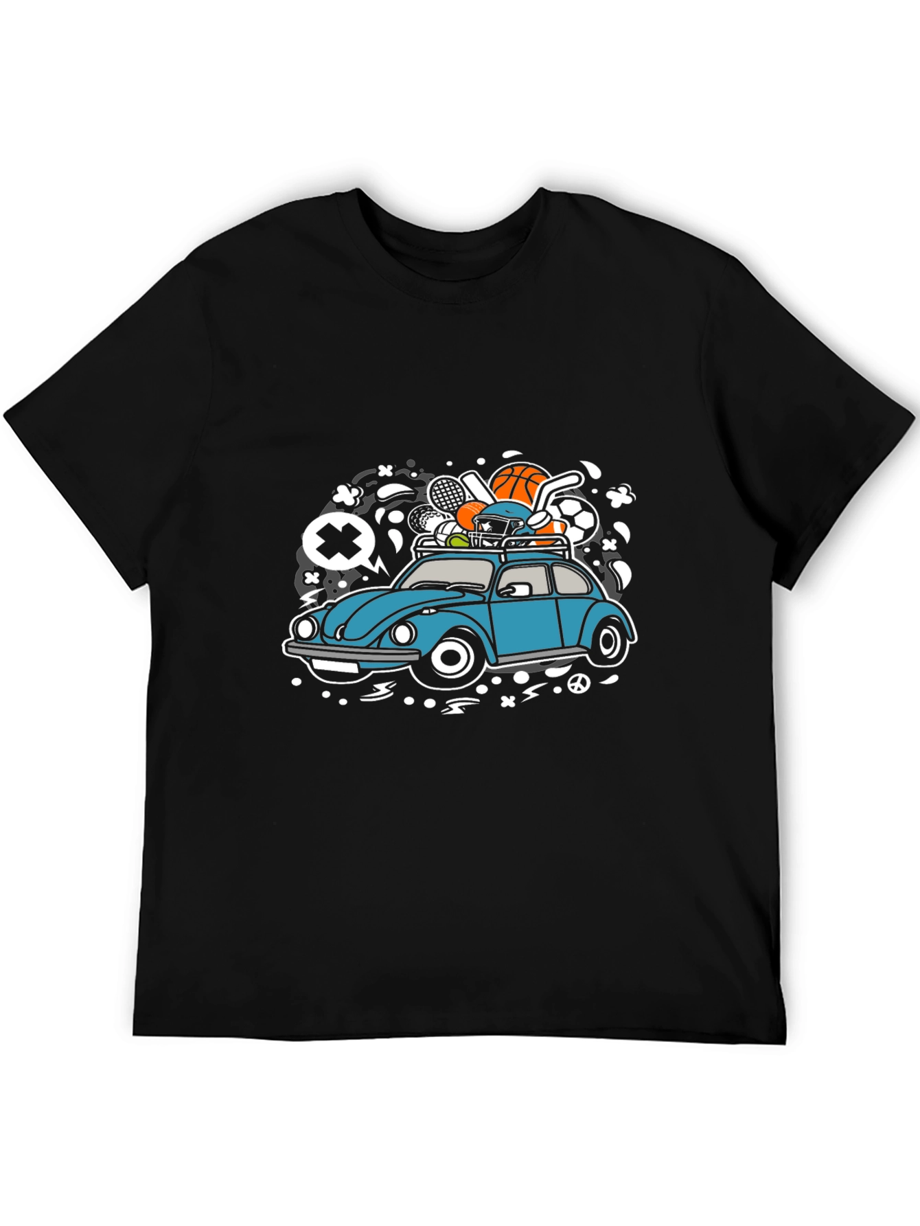 Black Sports Car Graphic Tee view 5