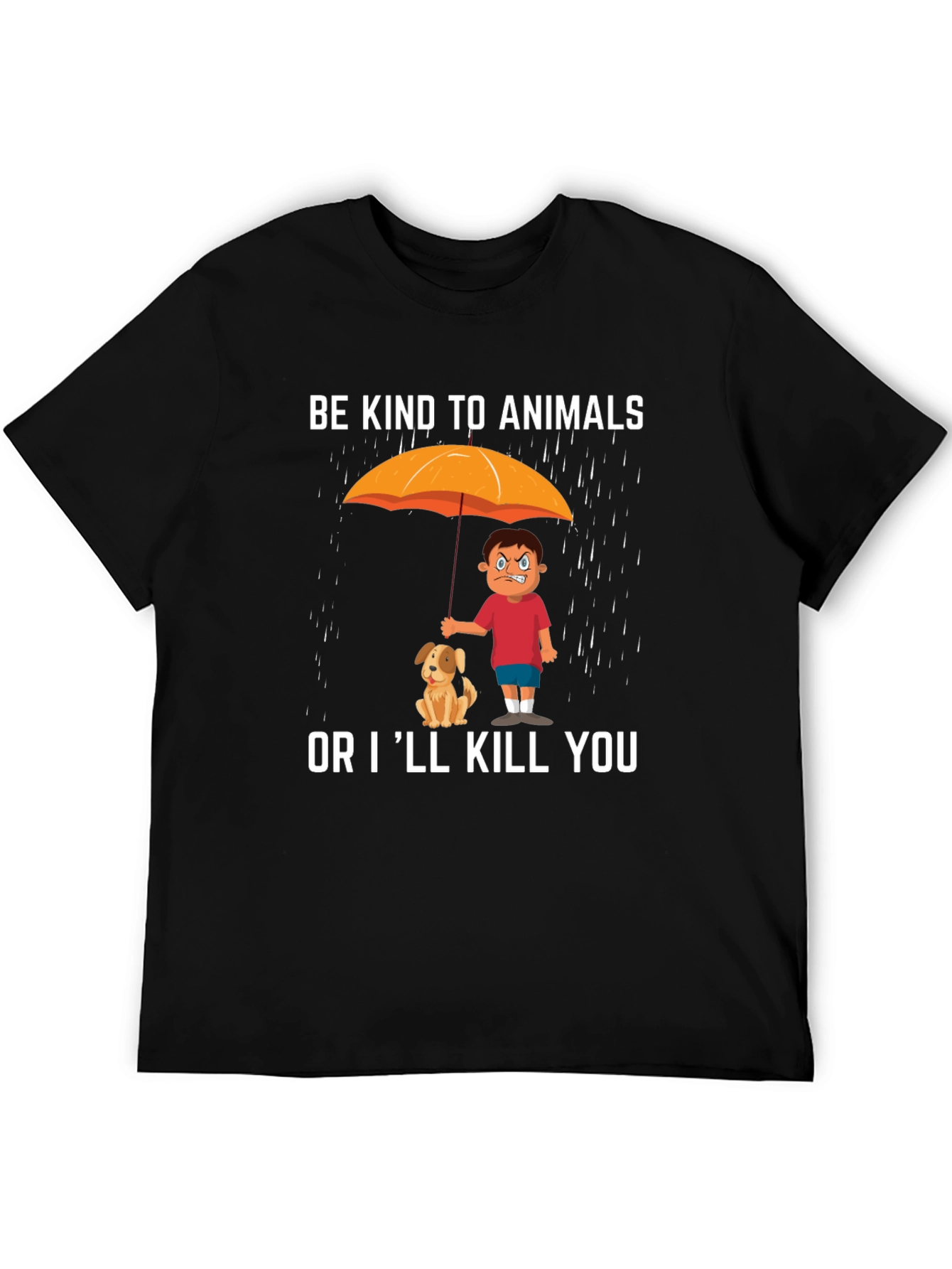 Black Be Kind to Animals Graphic T-Shirt view 5